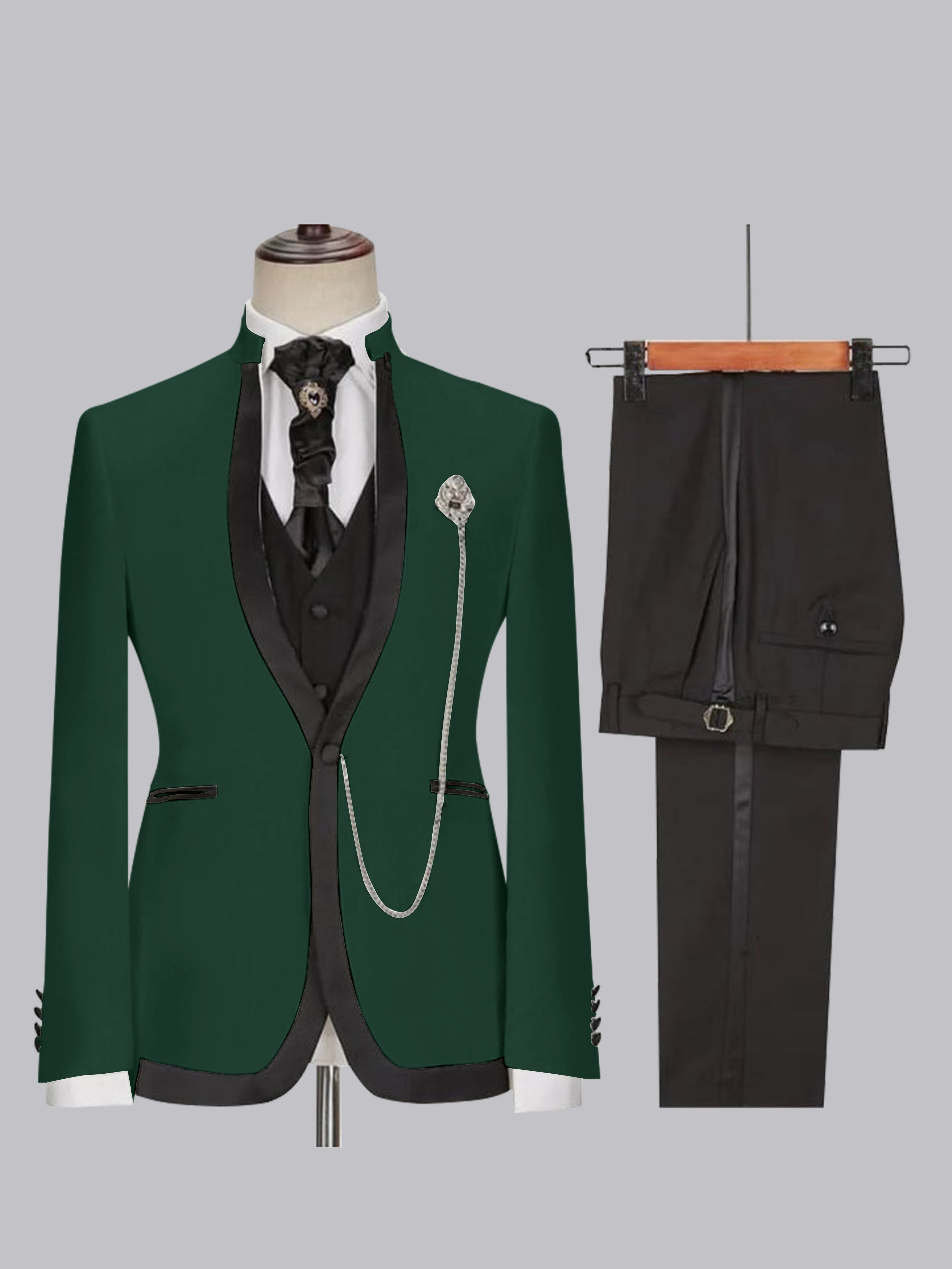 Stylish Men's Slim Fit One Button 3 Pieces Wedding Suits