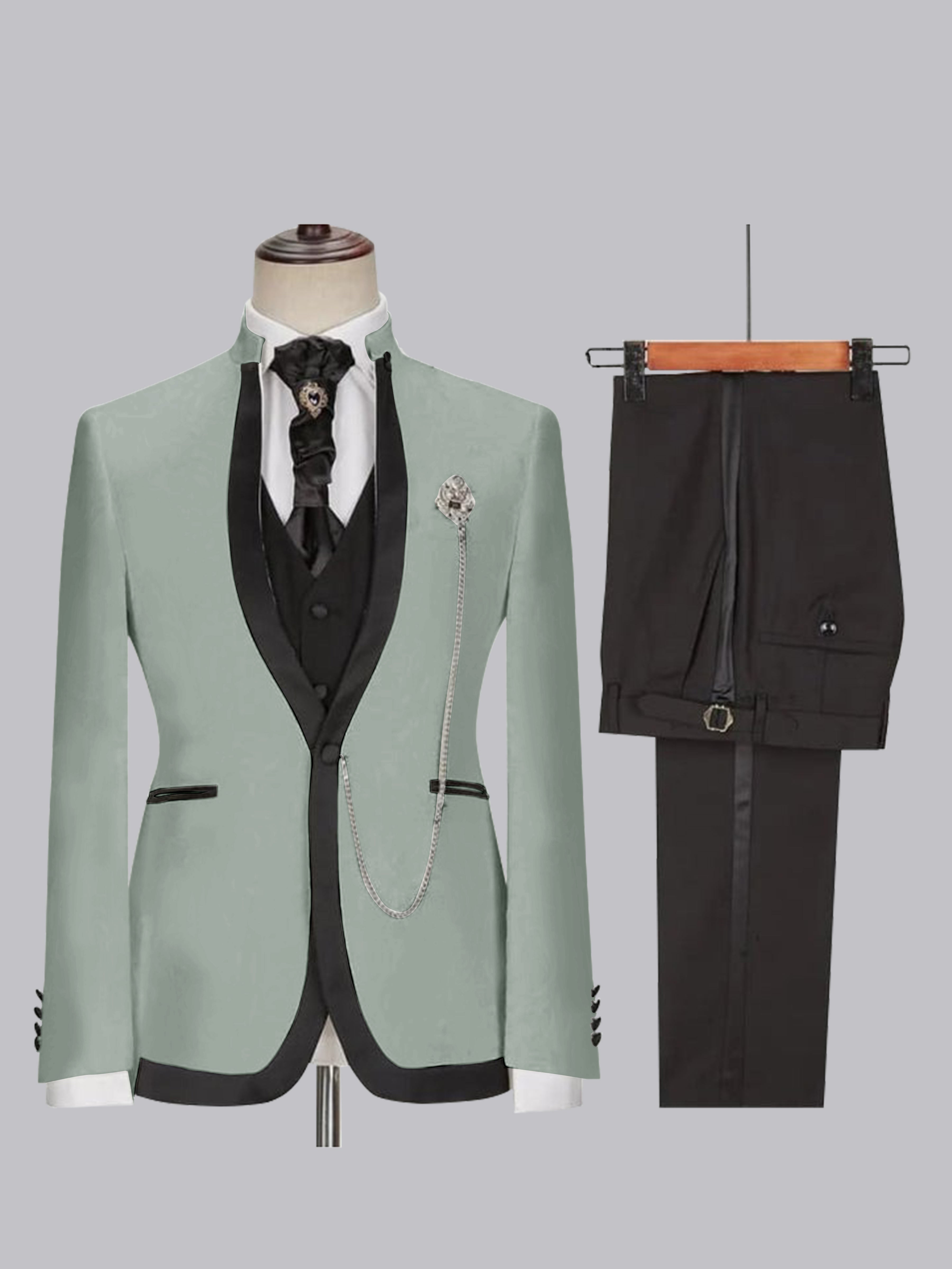 Stylish Men's Slim Fit One Button 3 Pieces Wedding Suits