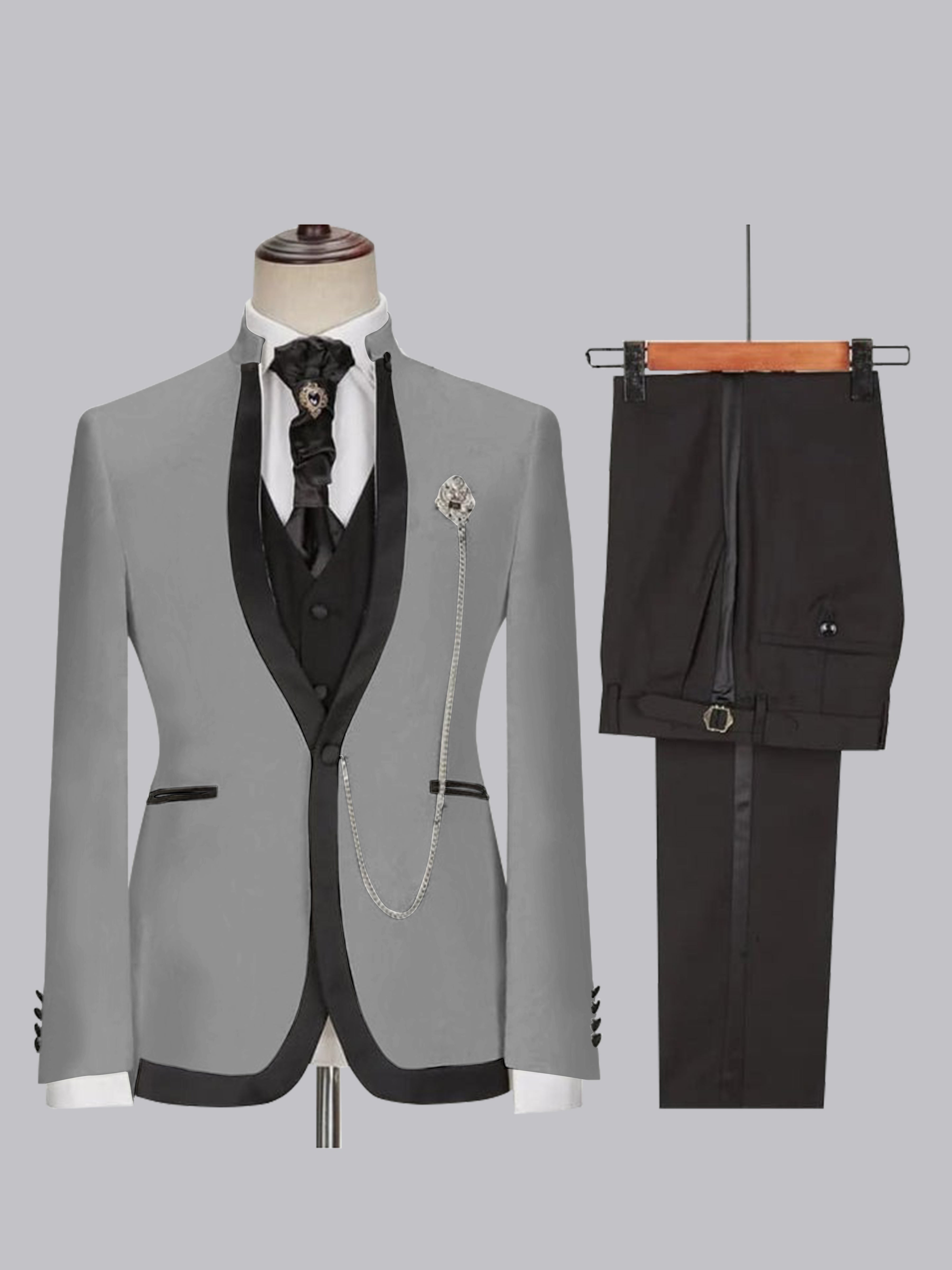 Stylish Men's Slim Fit One Button 3 Pieces Wedding Suits