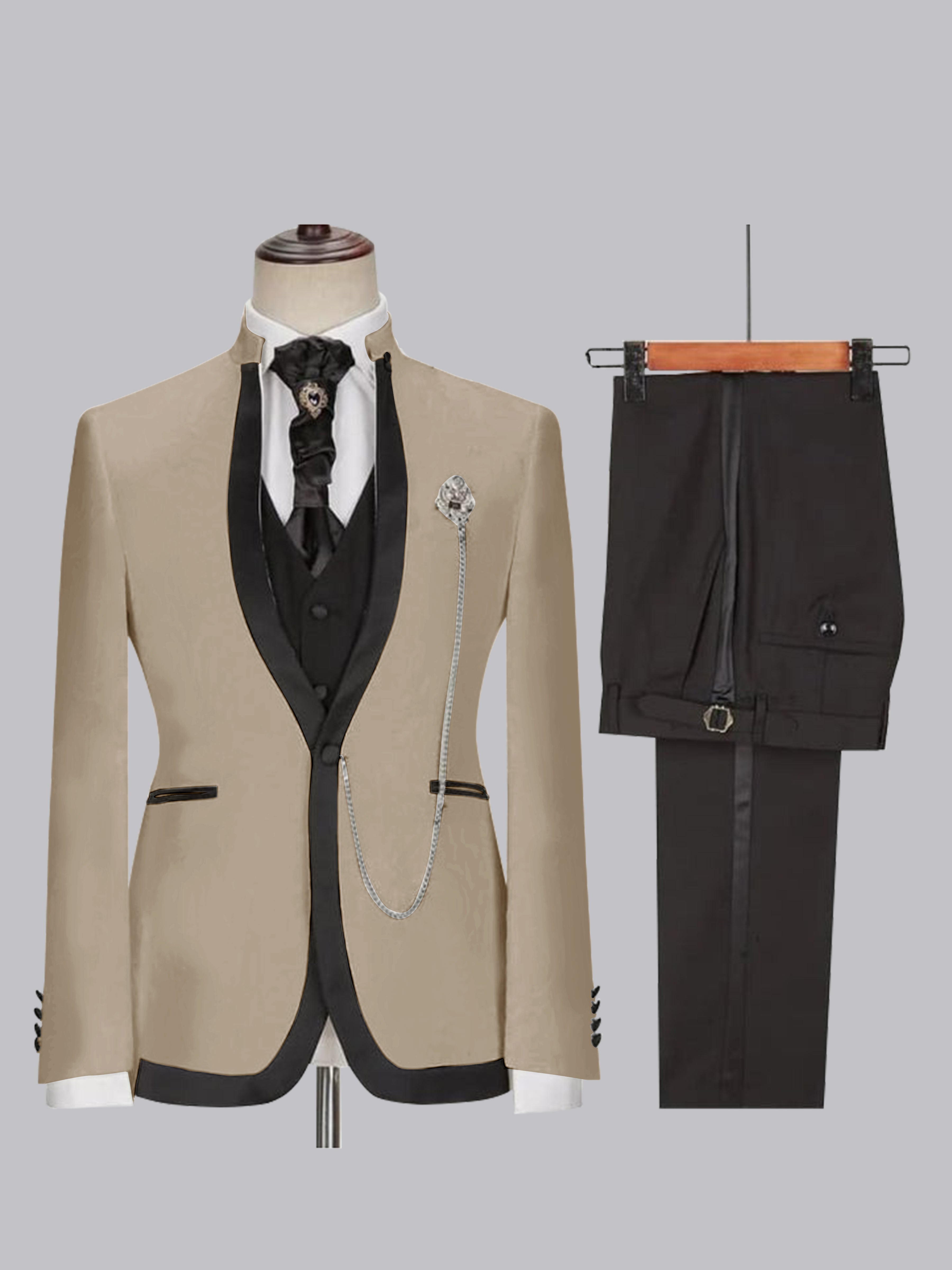 Stylish Men's Slim Fit One Button 3 Pieces Wedding Suits