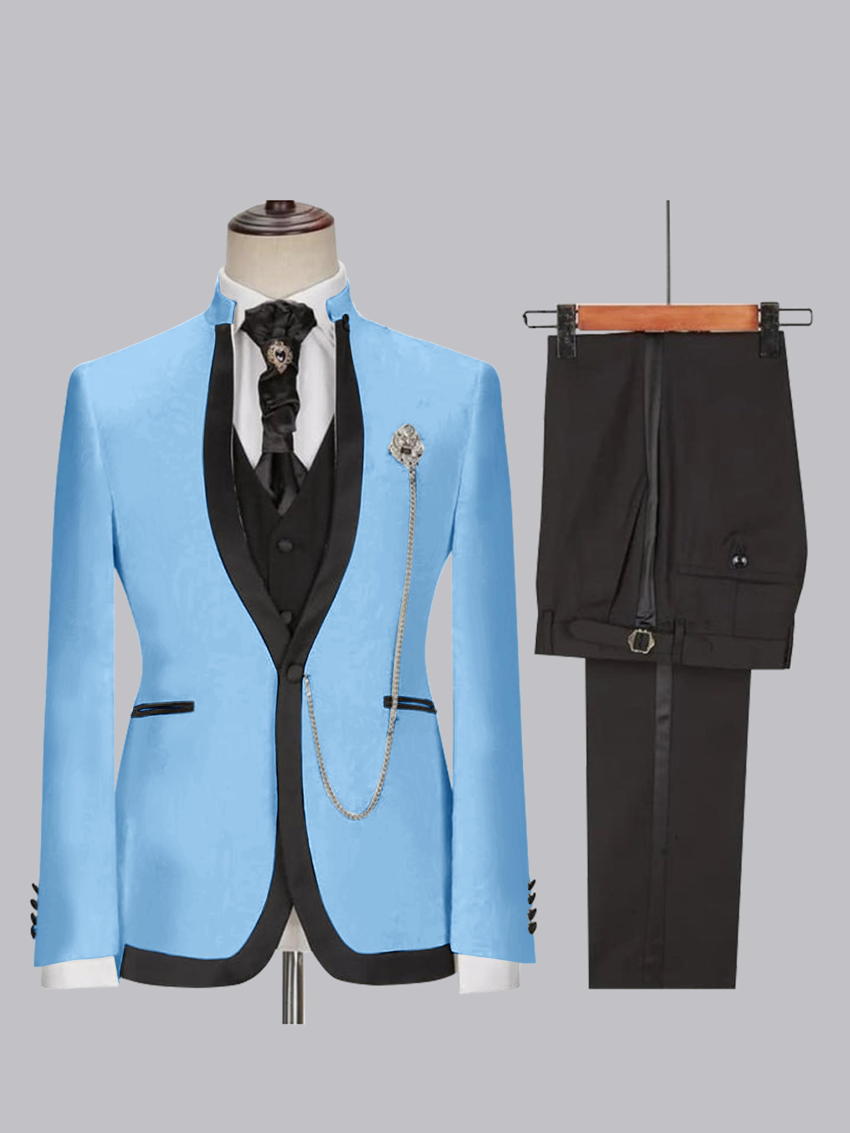 Stylish Men's Slim Fit One Button 3 Pieces Wedding Suits
