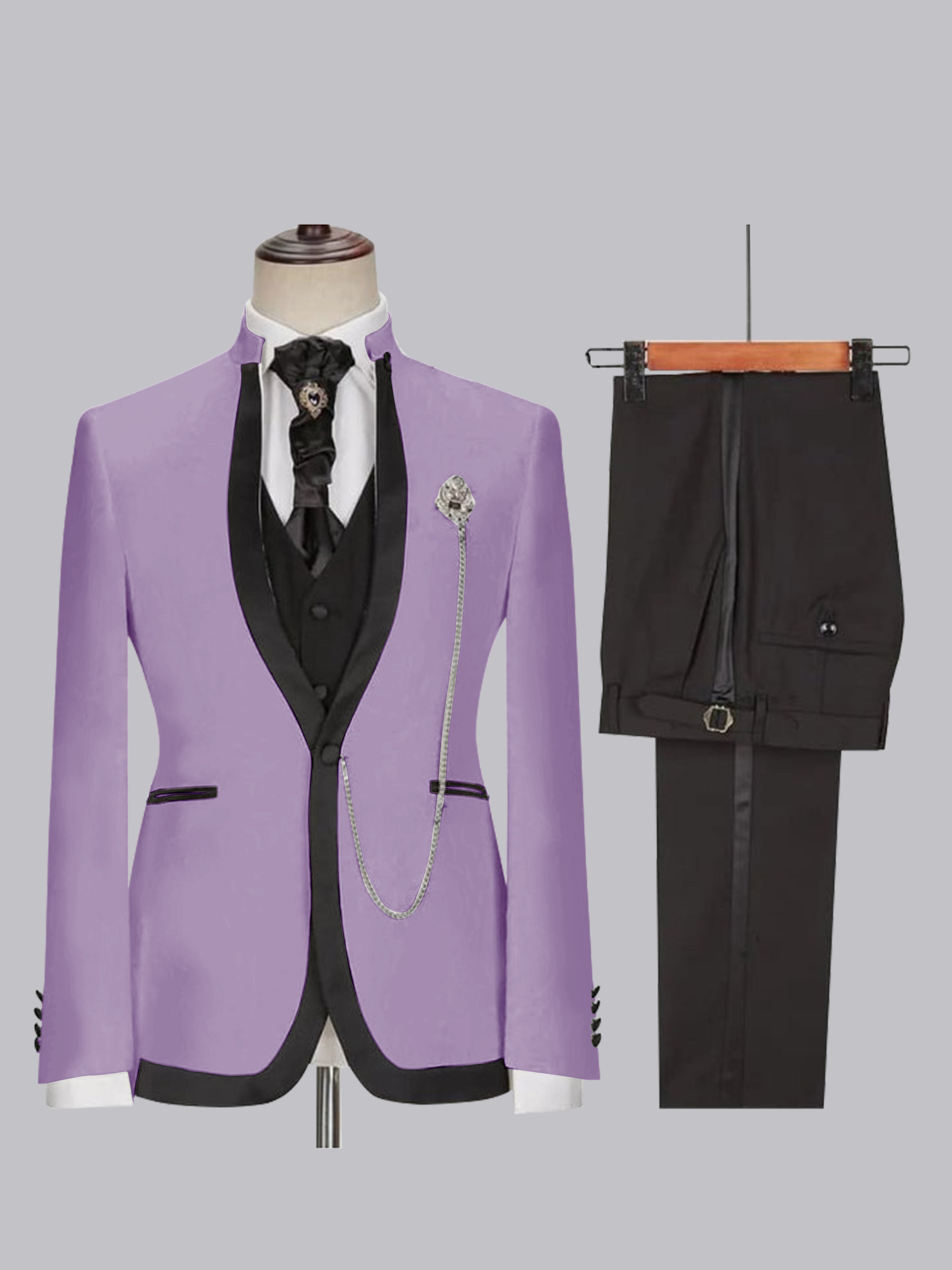 Stylish Men's Slim Fit One Button 3 Pieces Wedding Suits