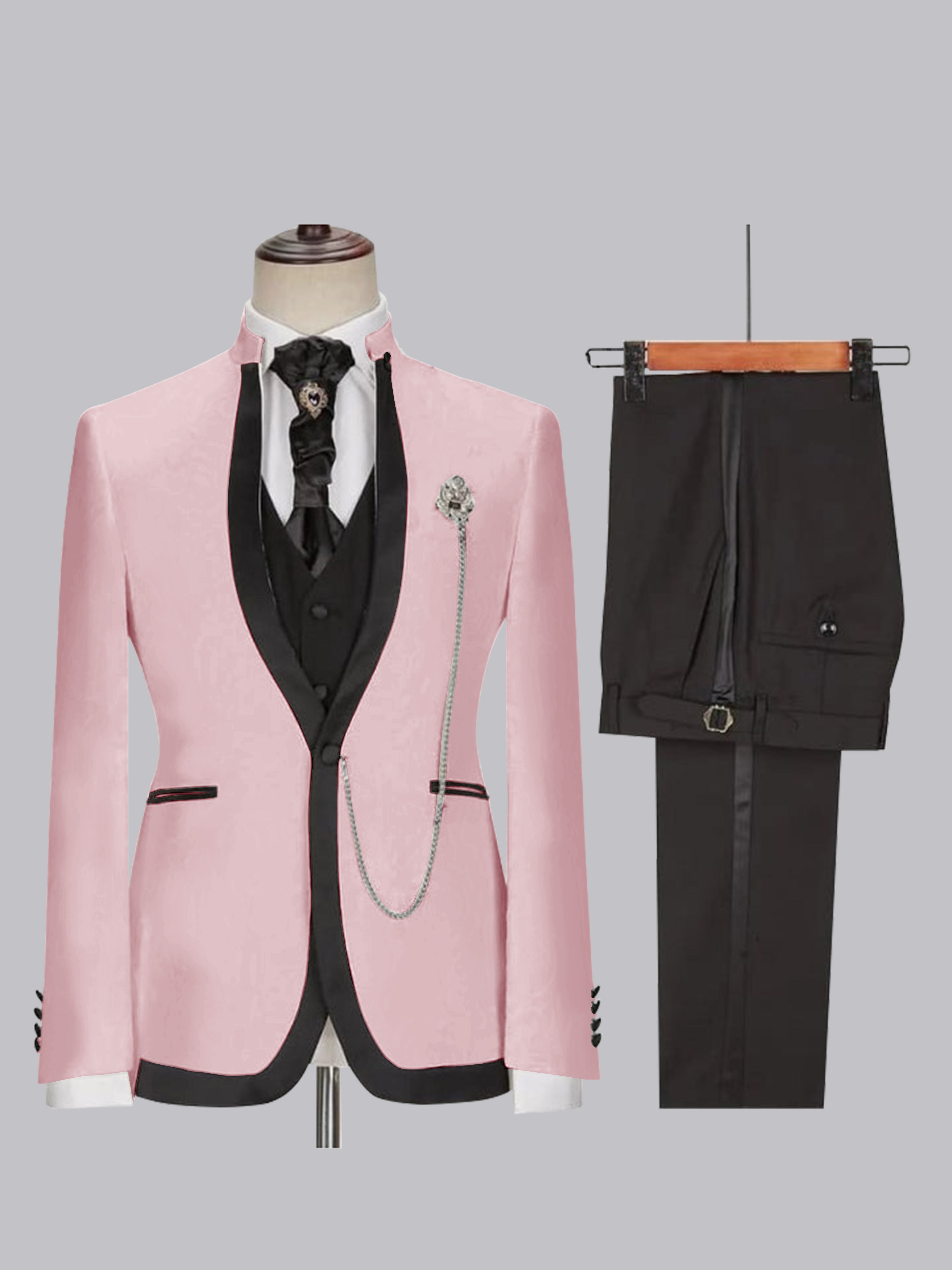Stylish Men's Slim Fit One Button 3 Pieces Wedding Suits