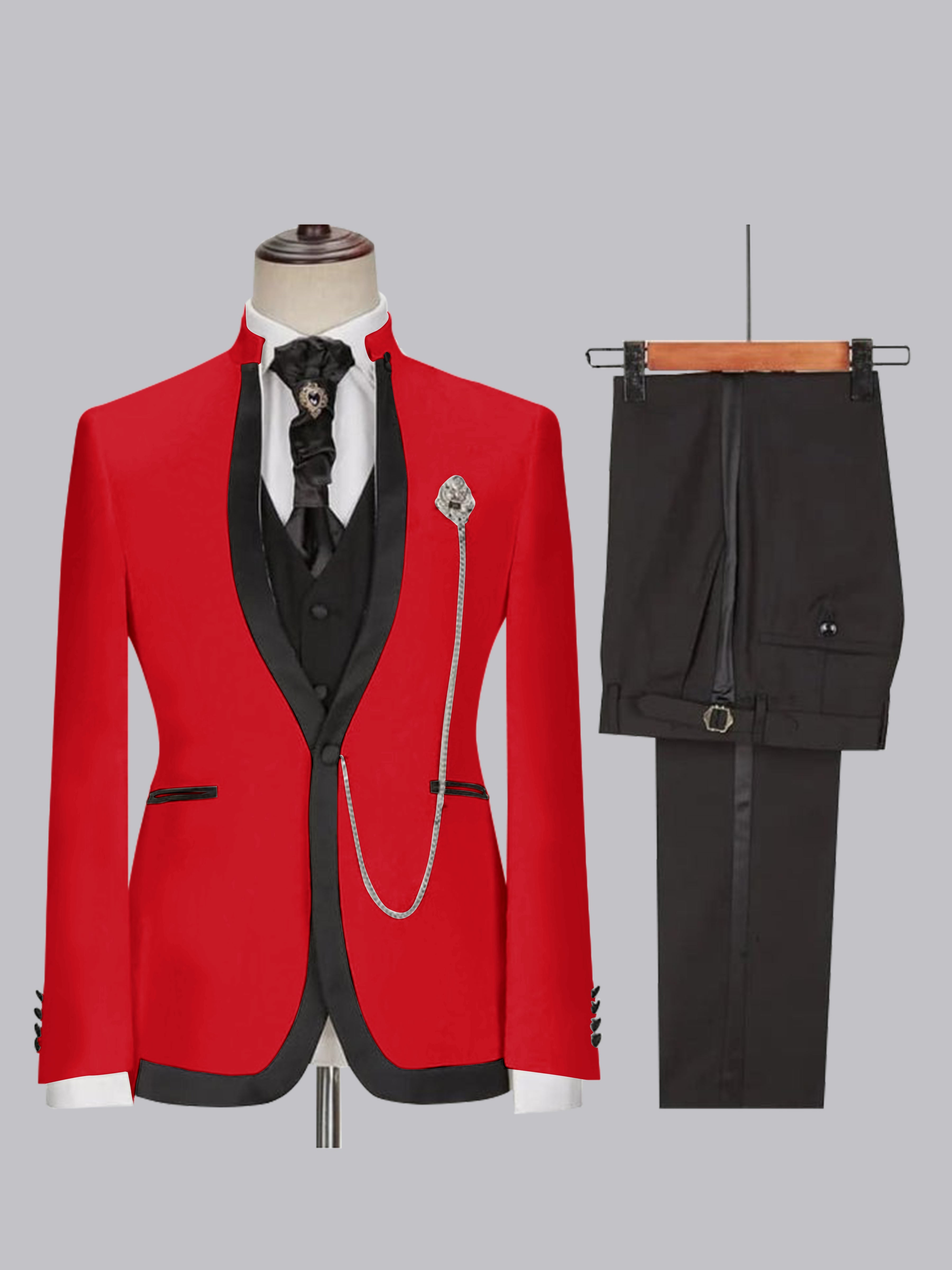 Stylish Men's Slim Fit One Button 3 Pieces Wedding Suits