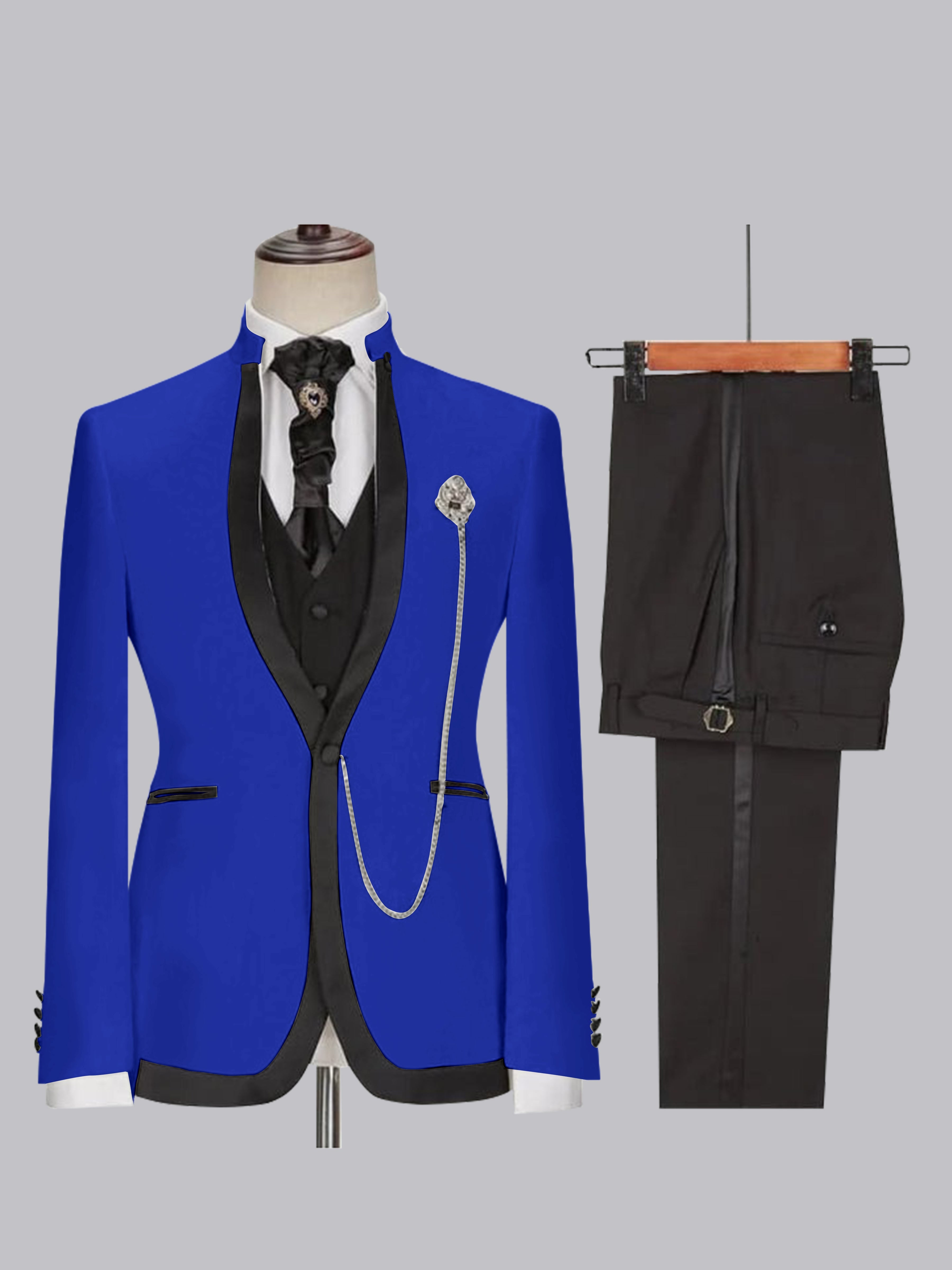 Stylish Men's Slim Fit One Button 3 Pieces Wedding Suits