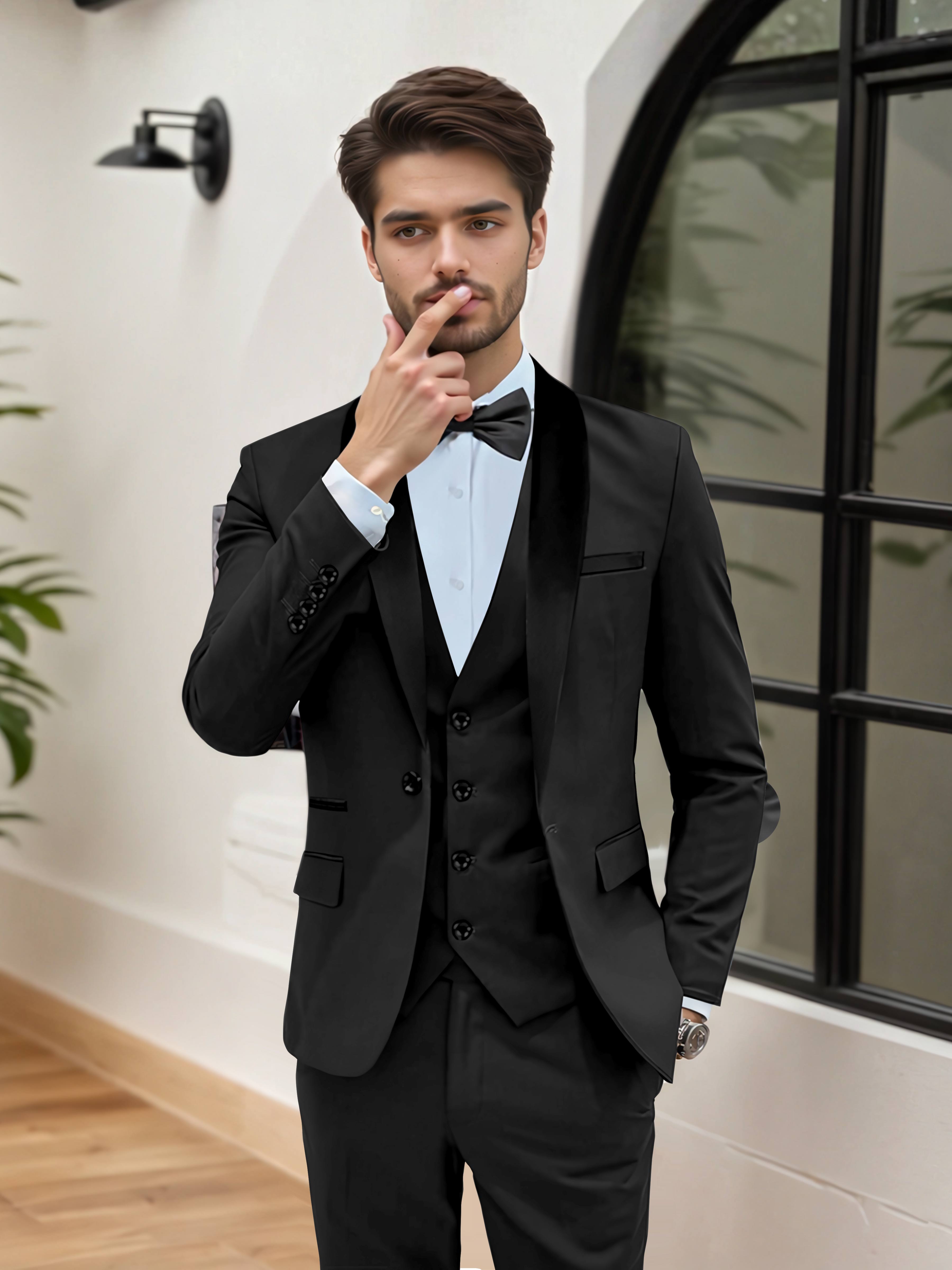Stylish Men's Wedding Suit 3 Pieces One Button Event Suits
