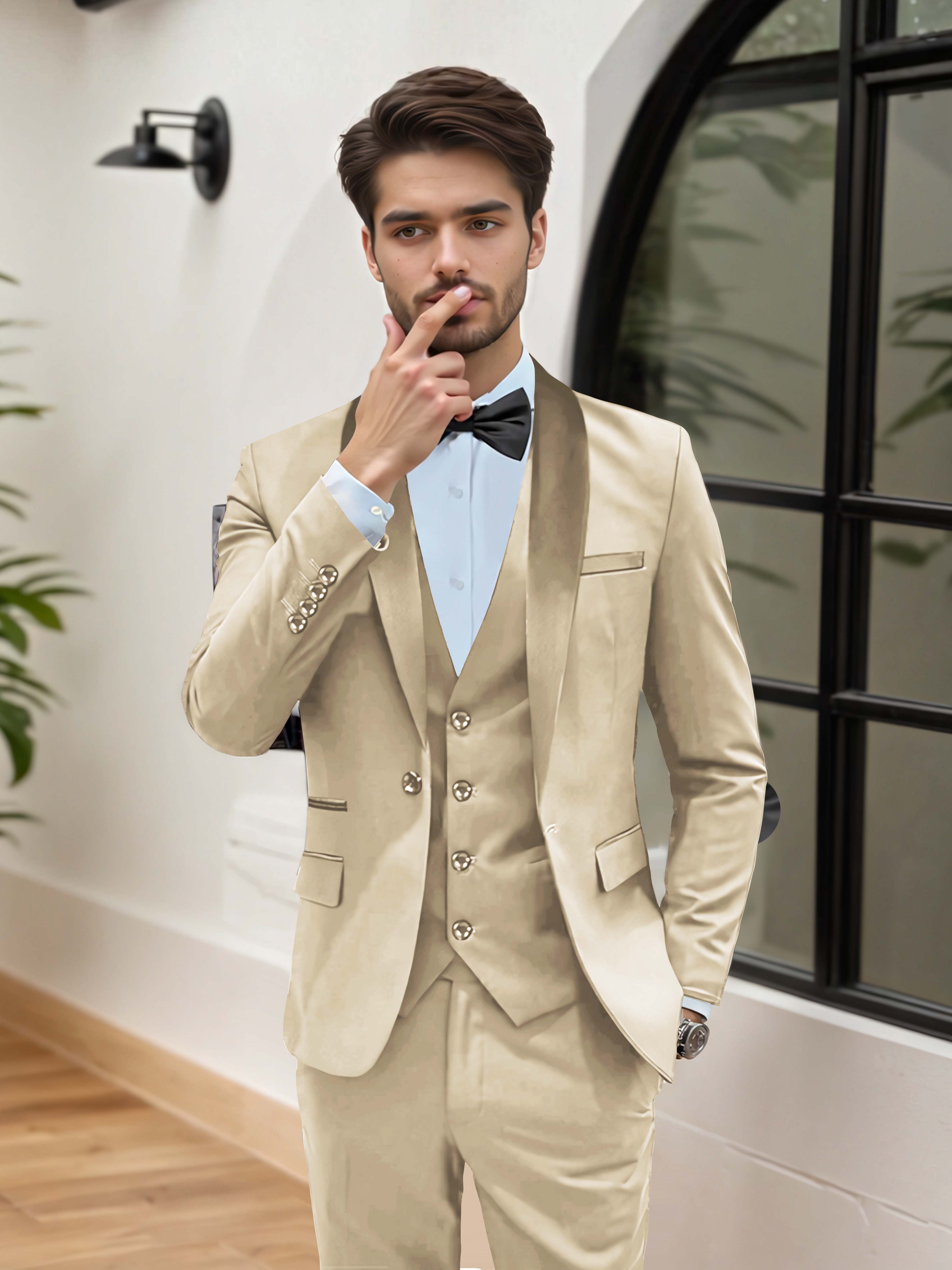 Stylish Men's Wedding Suit 3 Pieces One Button Event Suits