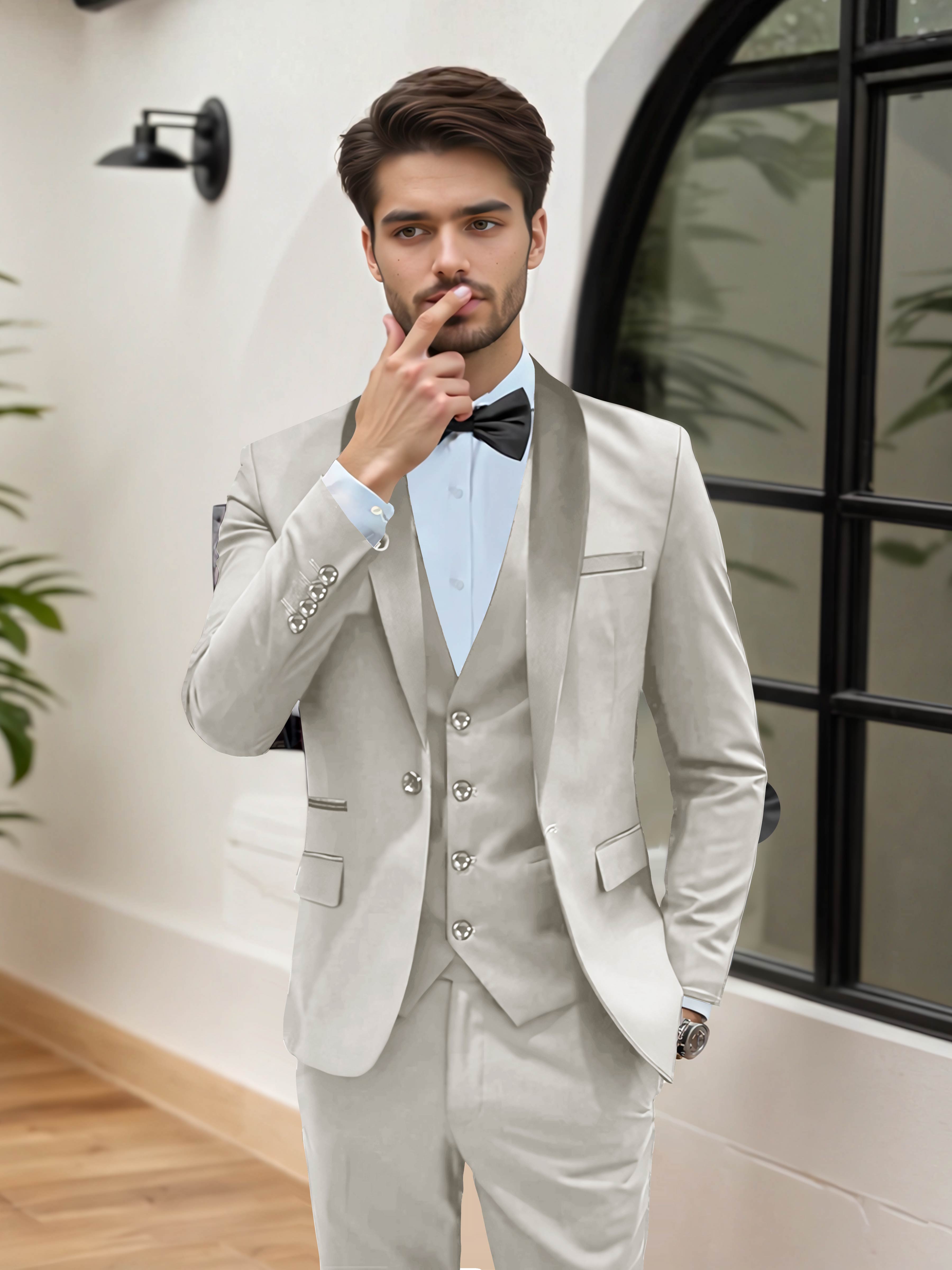 Stylish Men's Wedding Suit 3 Pieces One Button Event Suits
