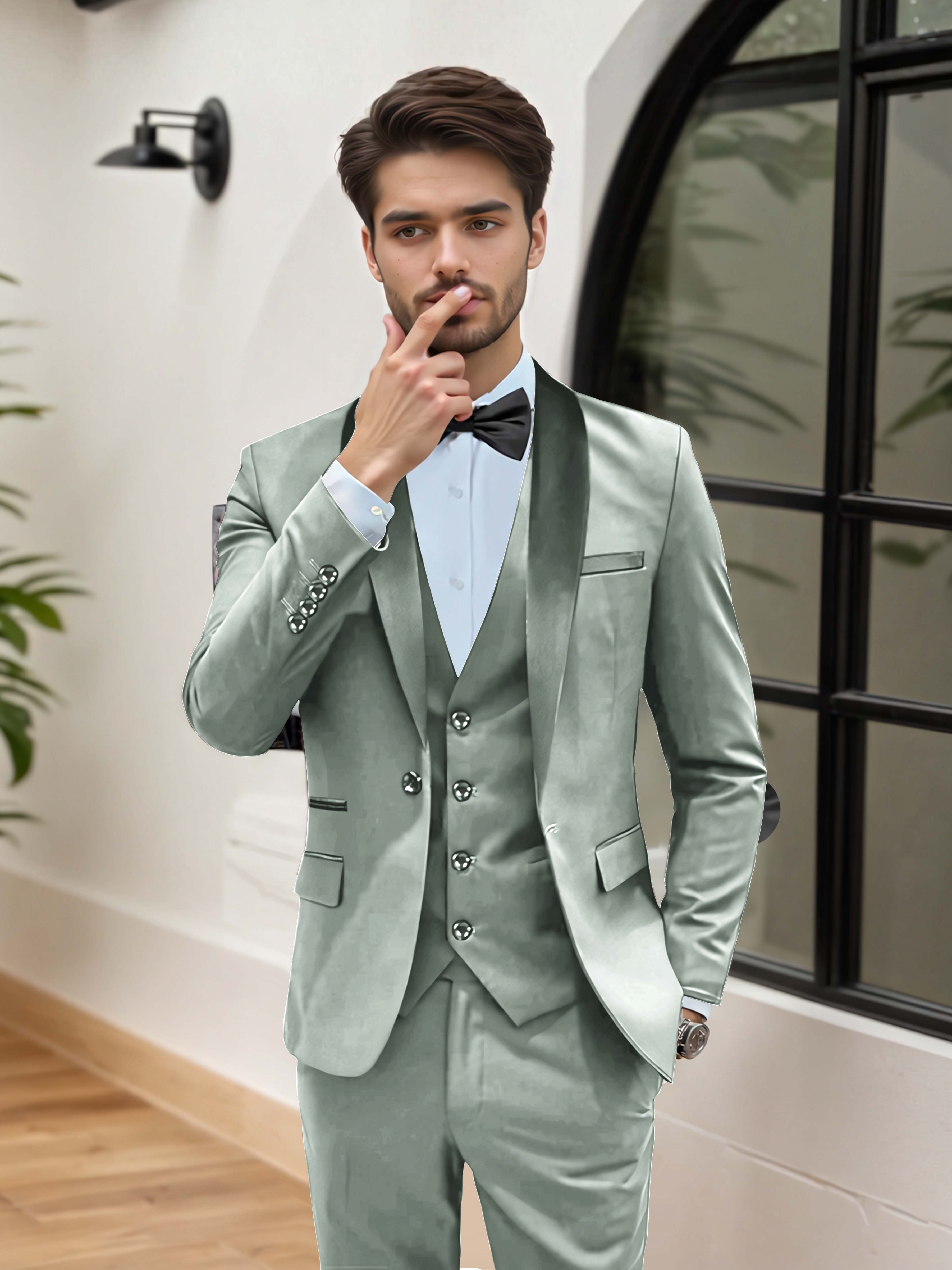 Stylish Men's Wedding Suit 3 Pieces One Button Event Suits