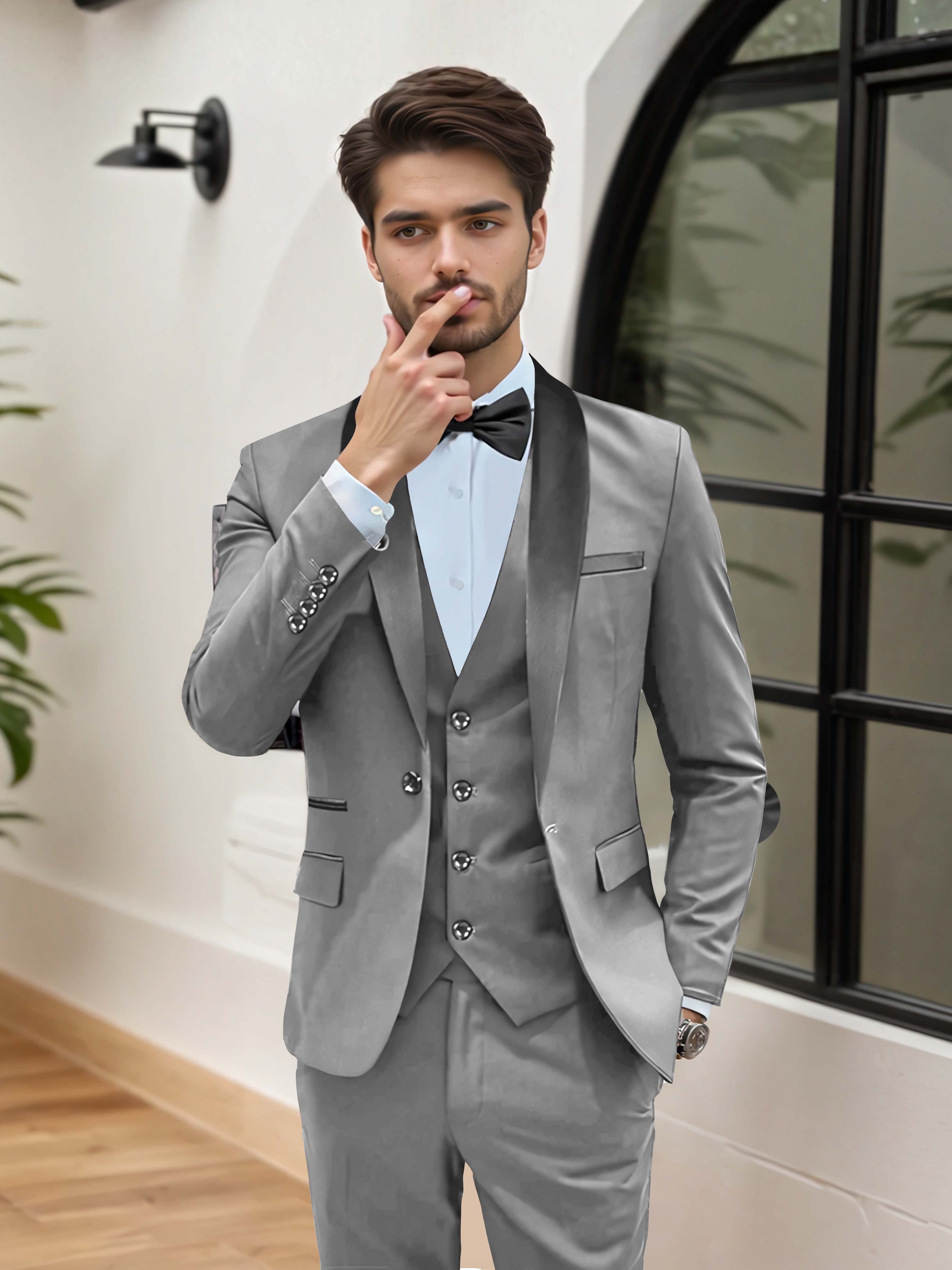 Stylish Men's Wedding Suit 3 Pieces One Button Event Suits