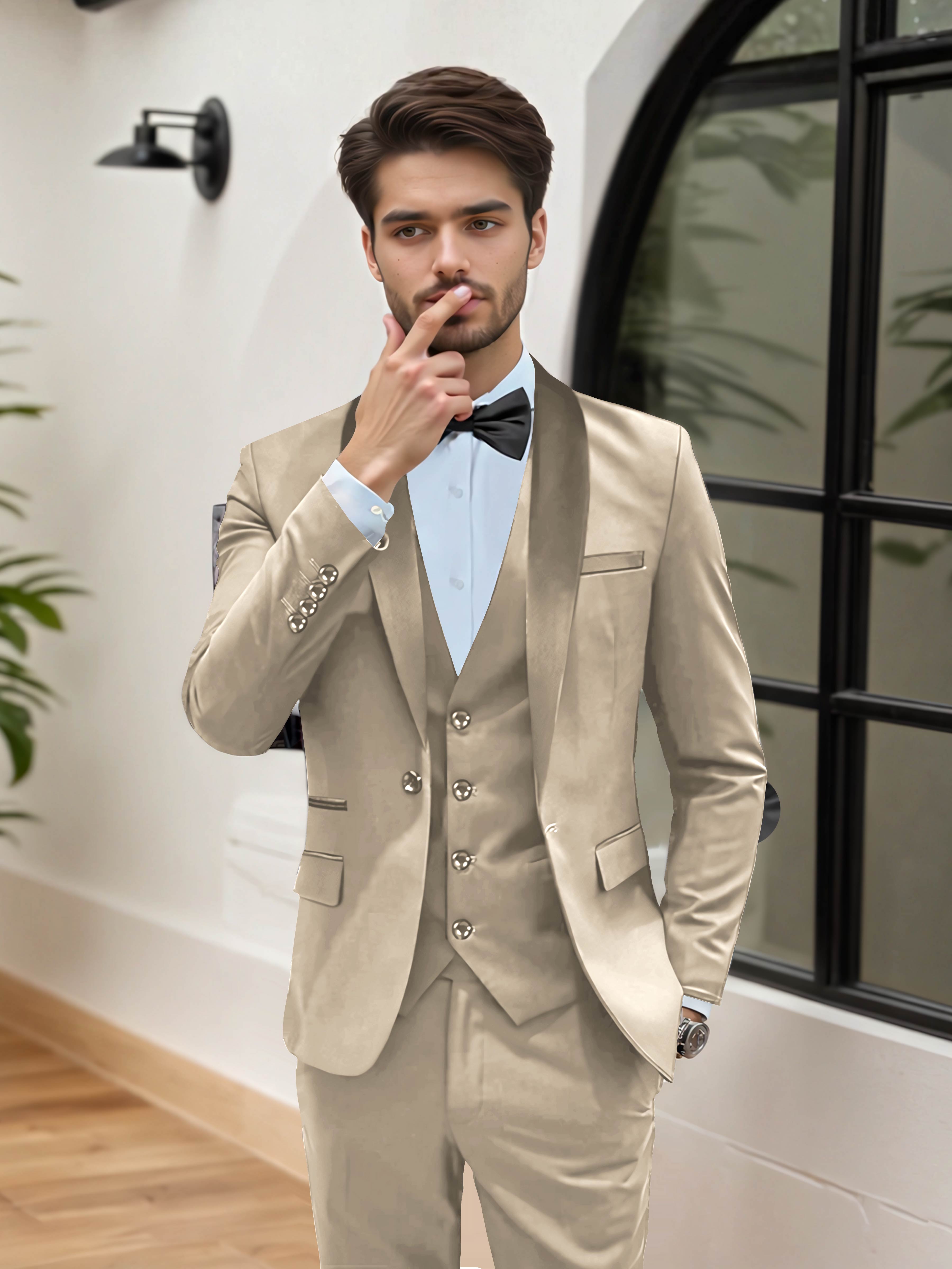 Stylish Men's Wedding Suit 3 Pieces One Button Event Suits