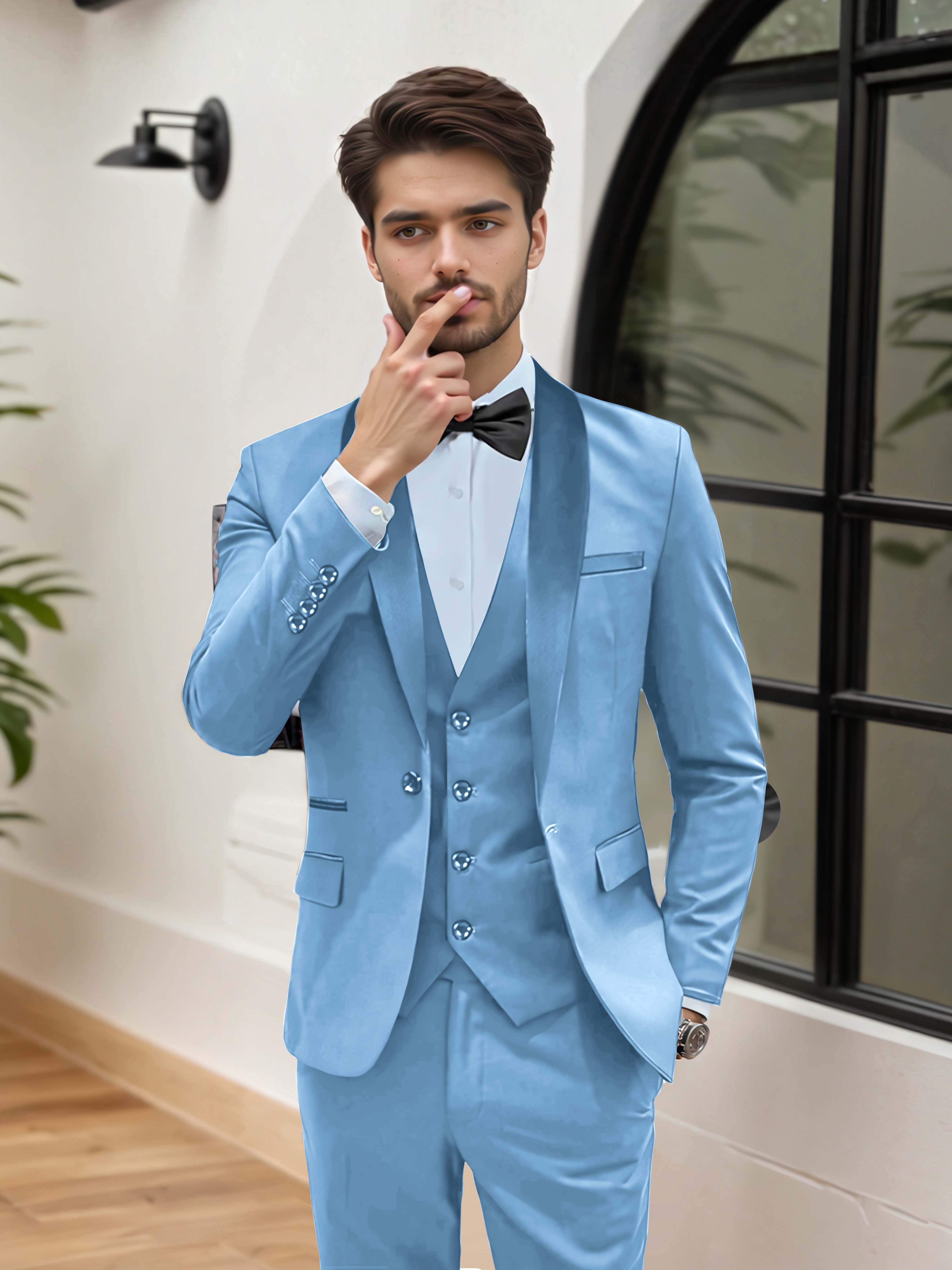 Stylish Men's Wedding Suit 3 Pieces One Button Event Suits