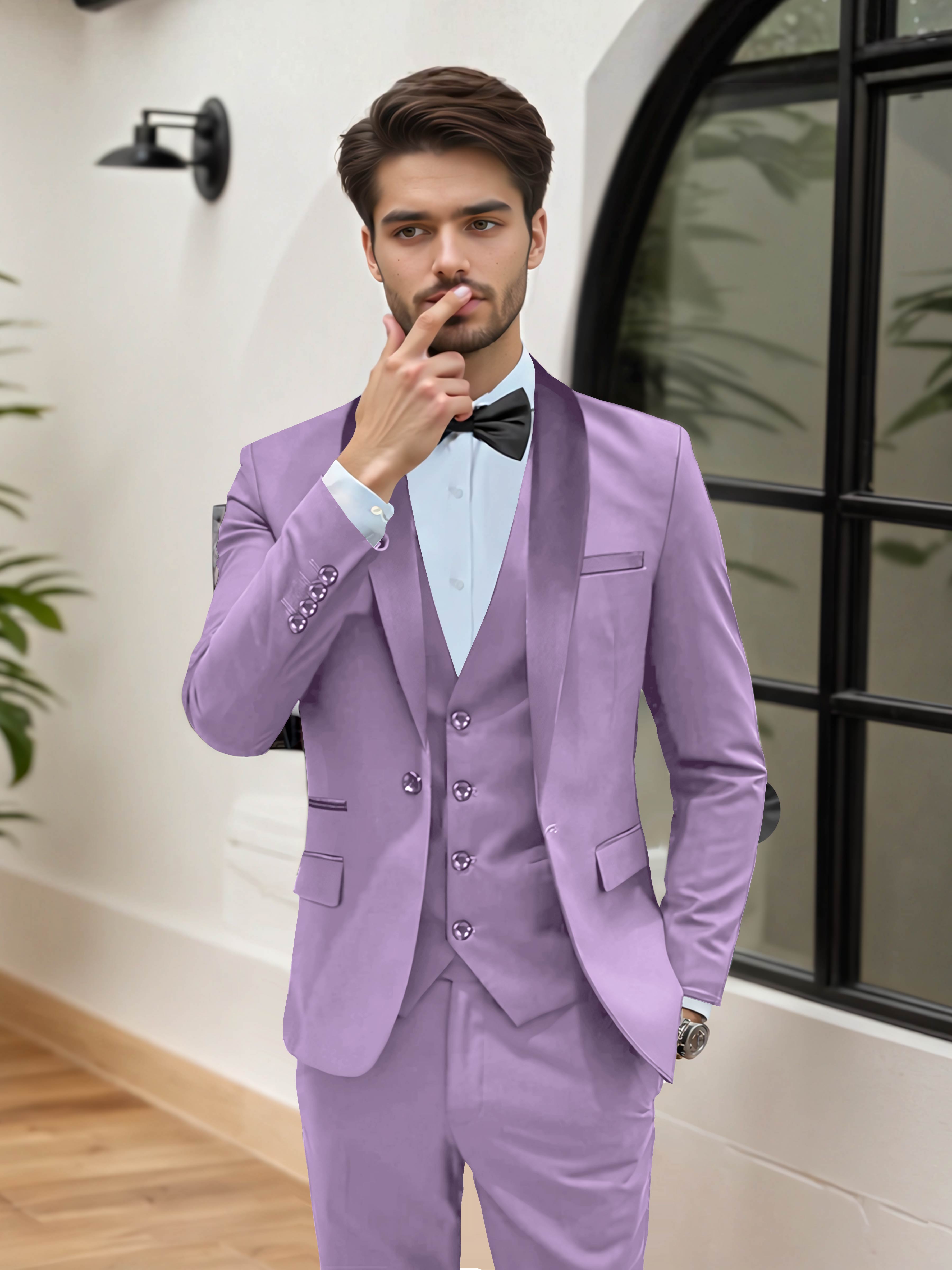 Stylish Men's Wedding Suit 3 Pieces One Button Event Suits