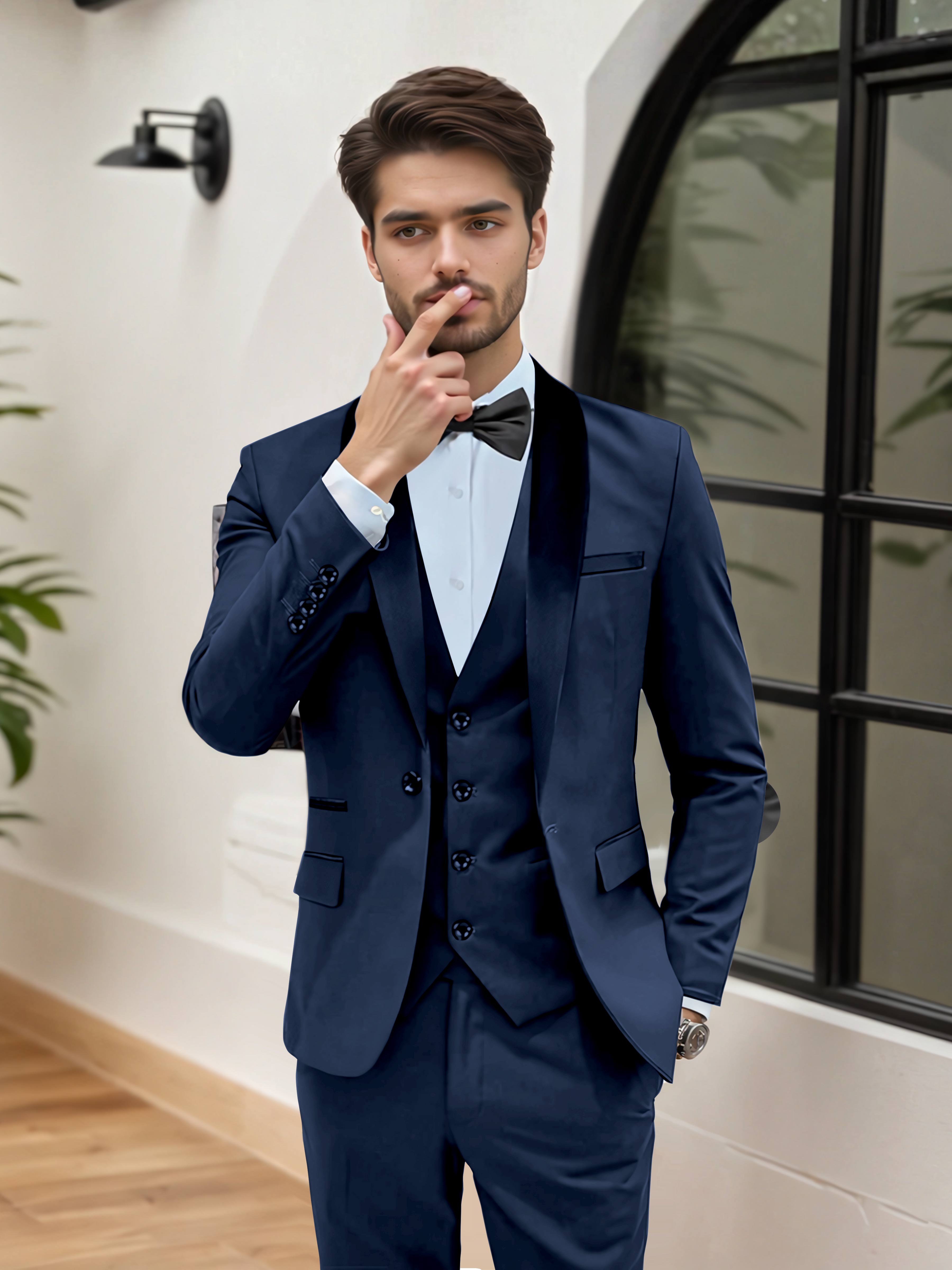 Stylish Men's Wedding Suit 3 Pieces One Button Event Suits