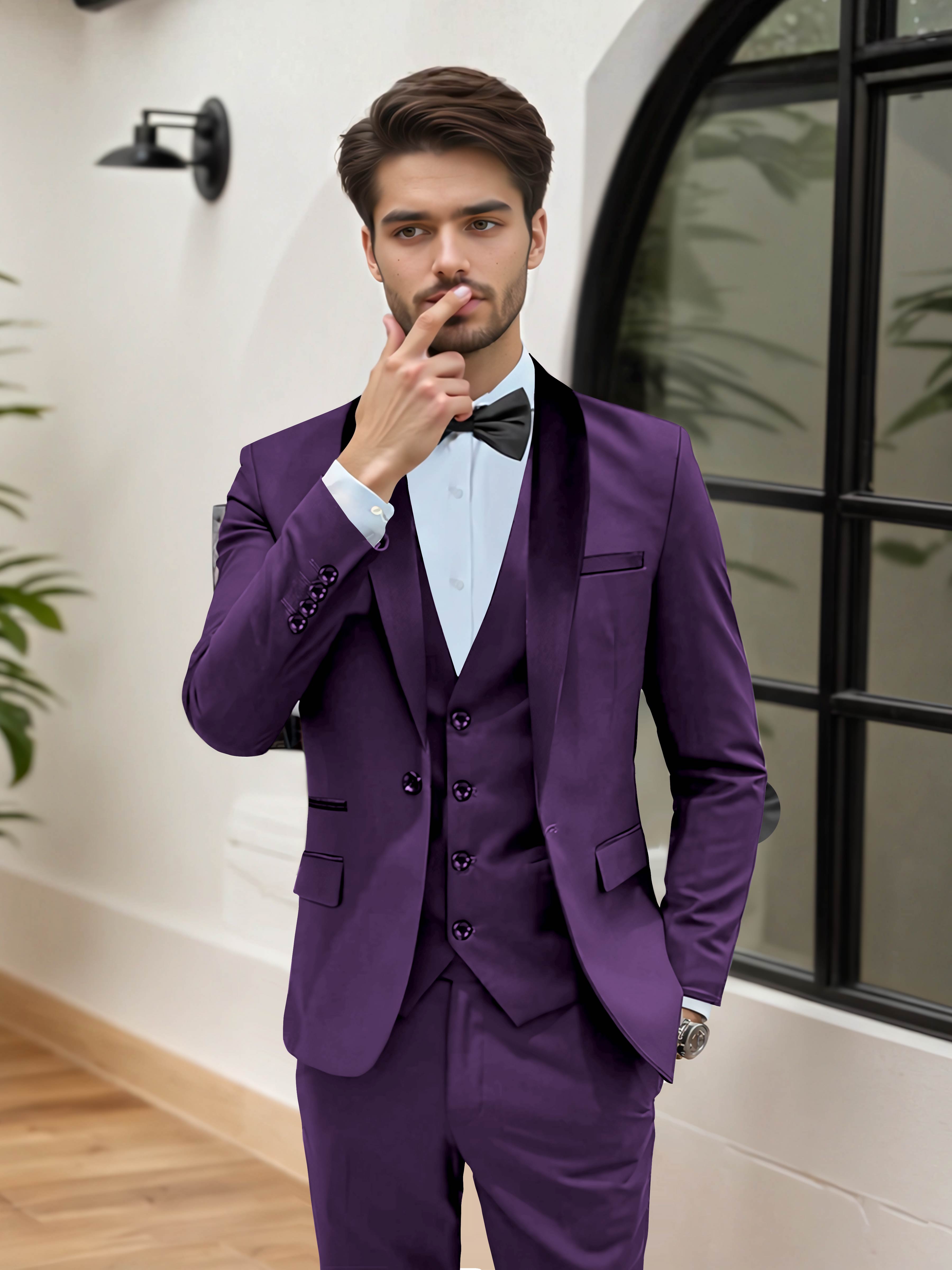 Stylish Men's Wedding Suit 3 Pieces One Button Event Suits