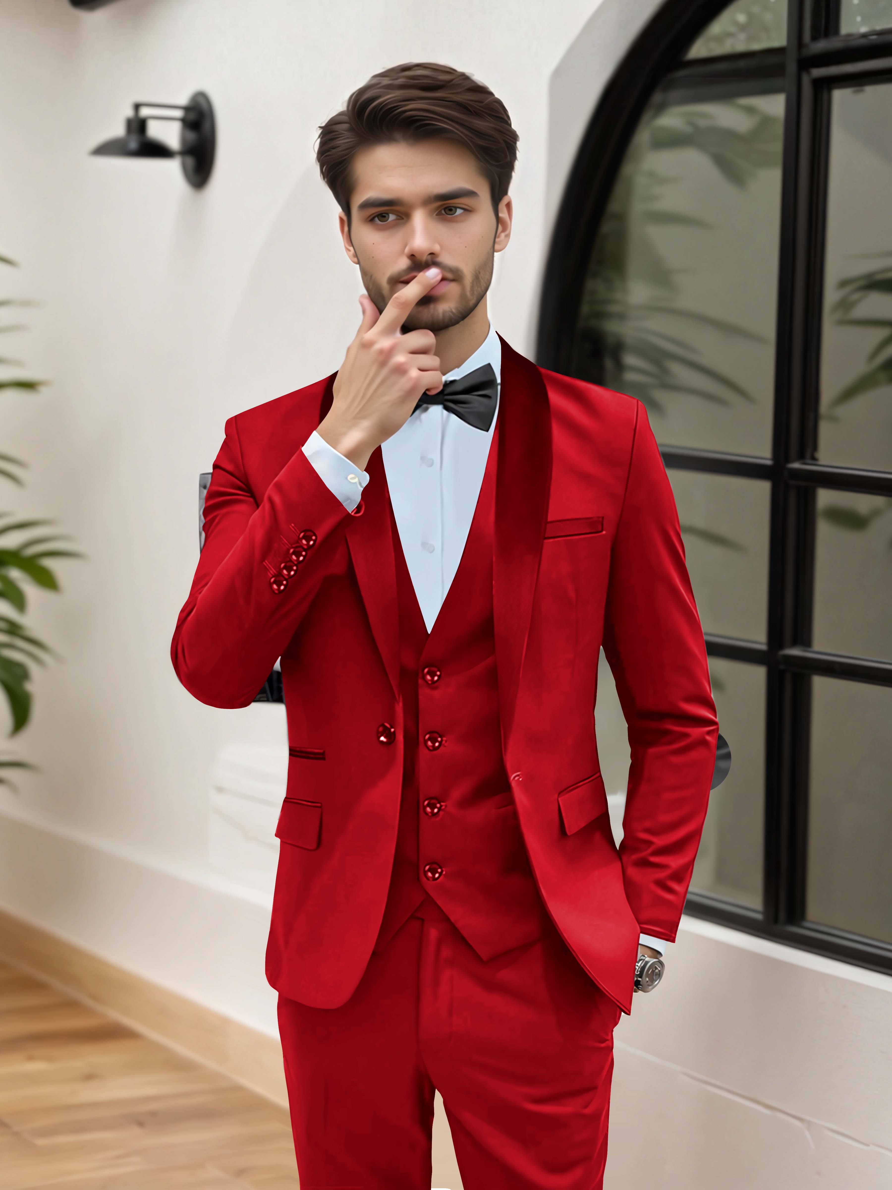 Stylish Men's Wedding Suit 3 Pieces One Button Event Suits