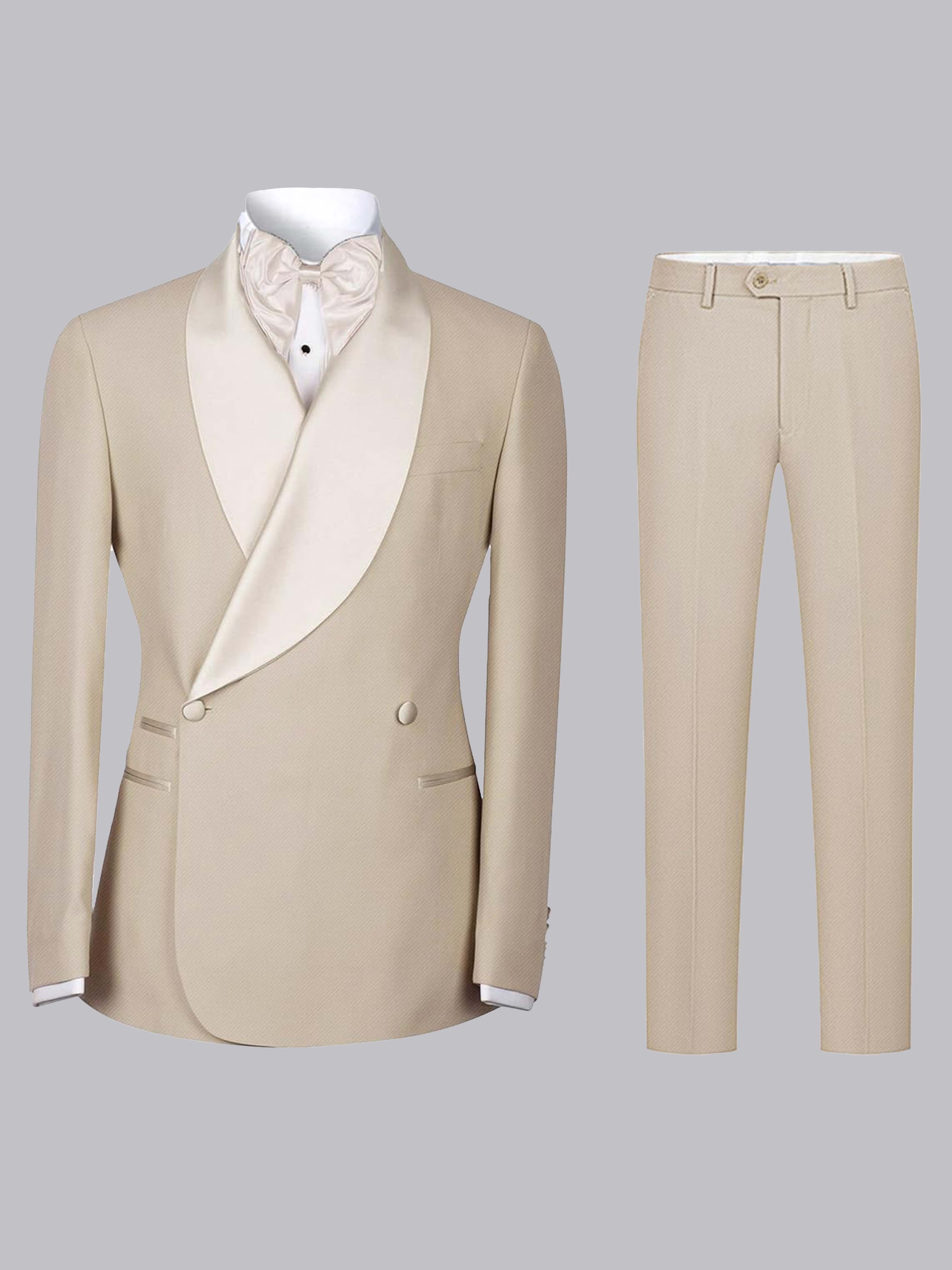 Stylish Patchwork Notch Lapel Suit Men‘s Casual One Button 2 Pieces Se