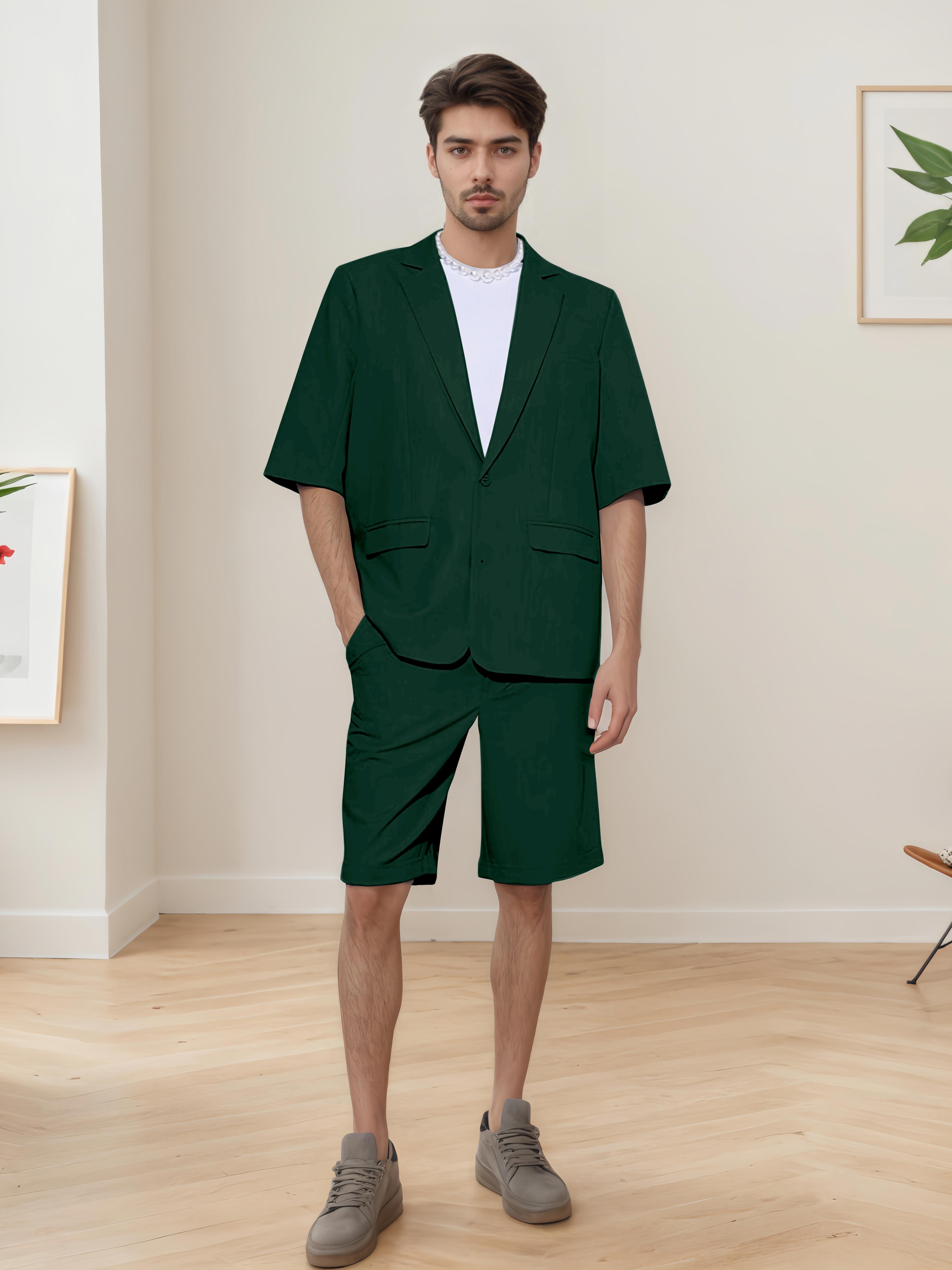 Summer Casual Men's Short Sleeve 2 Pieces Everyday Suits