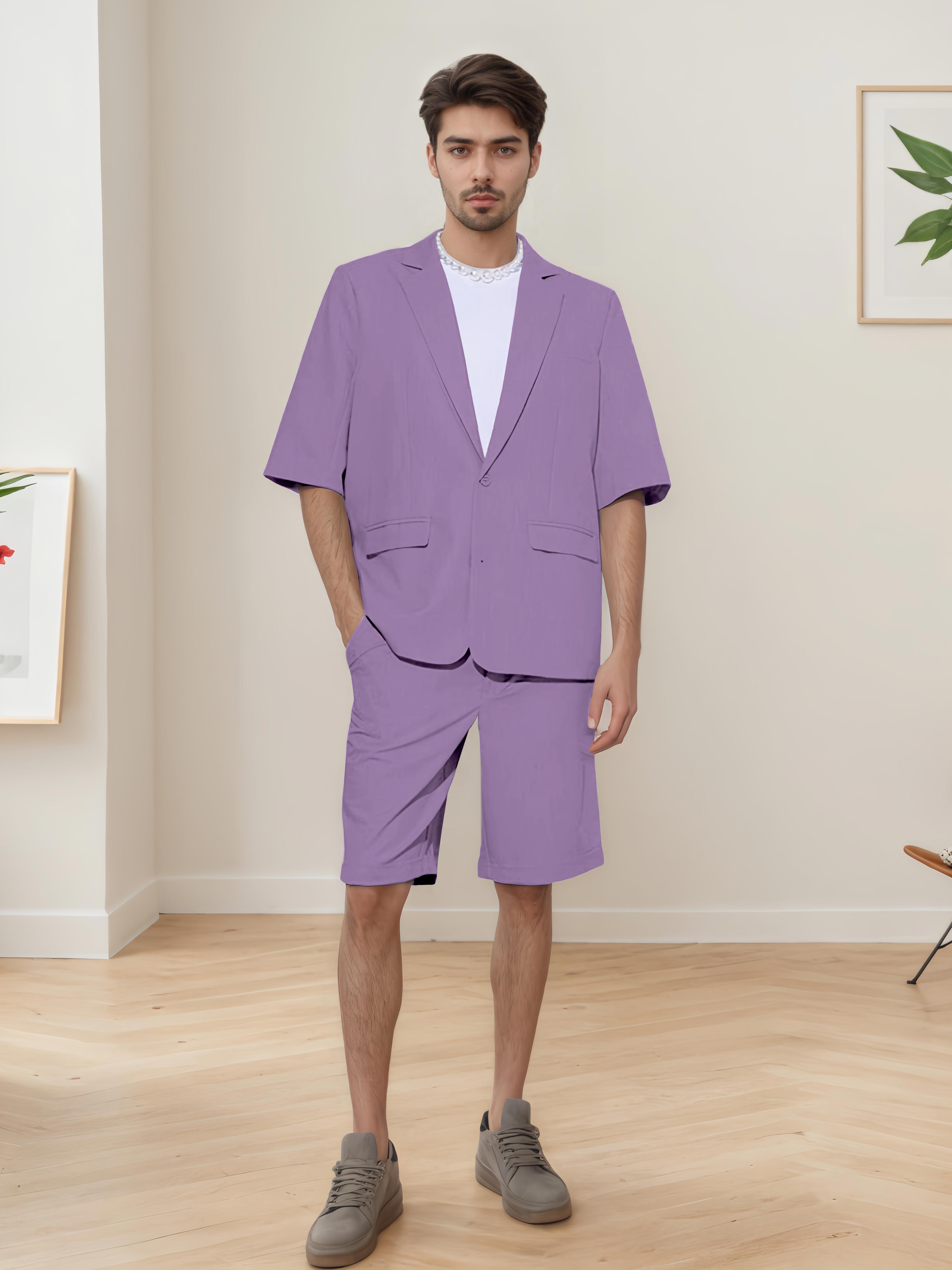 Summer Casual Men's Short Sleeve 2 Pieces Everyday Suits
