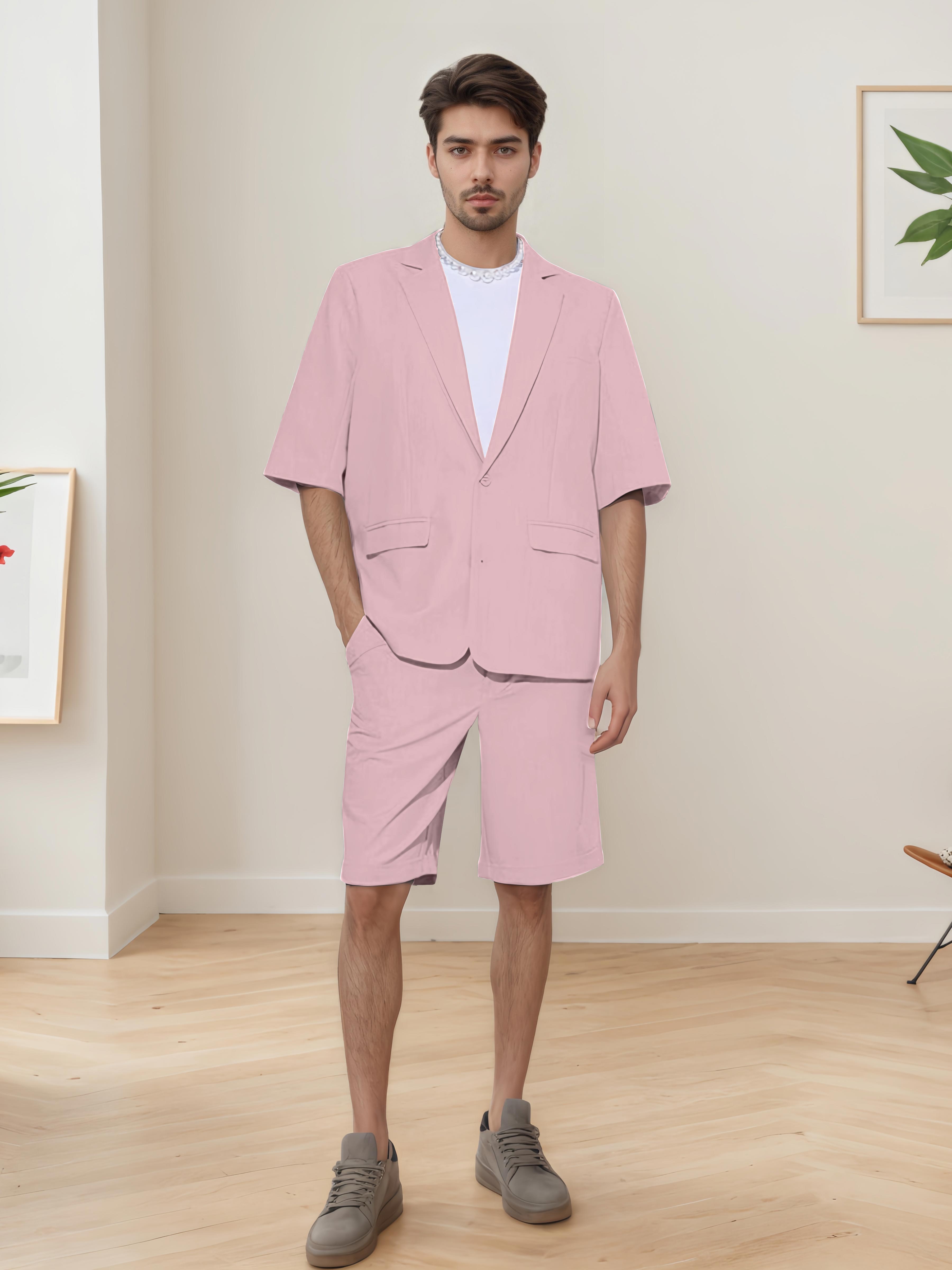 Summer Casual Men's Short Sleeve 2 Pieces Everyday Suits