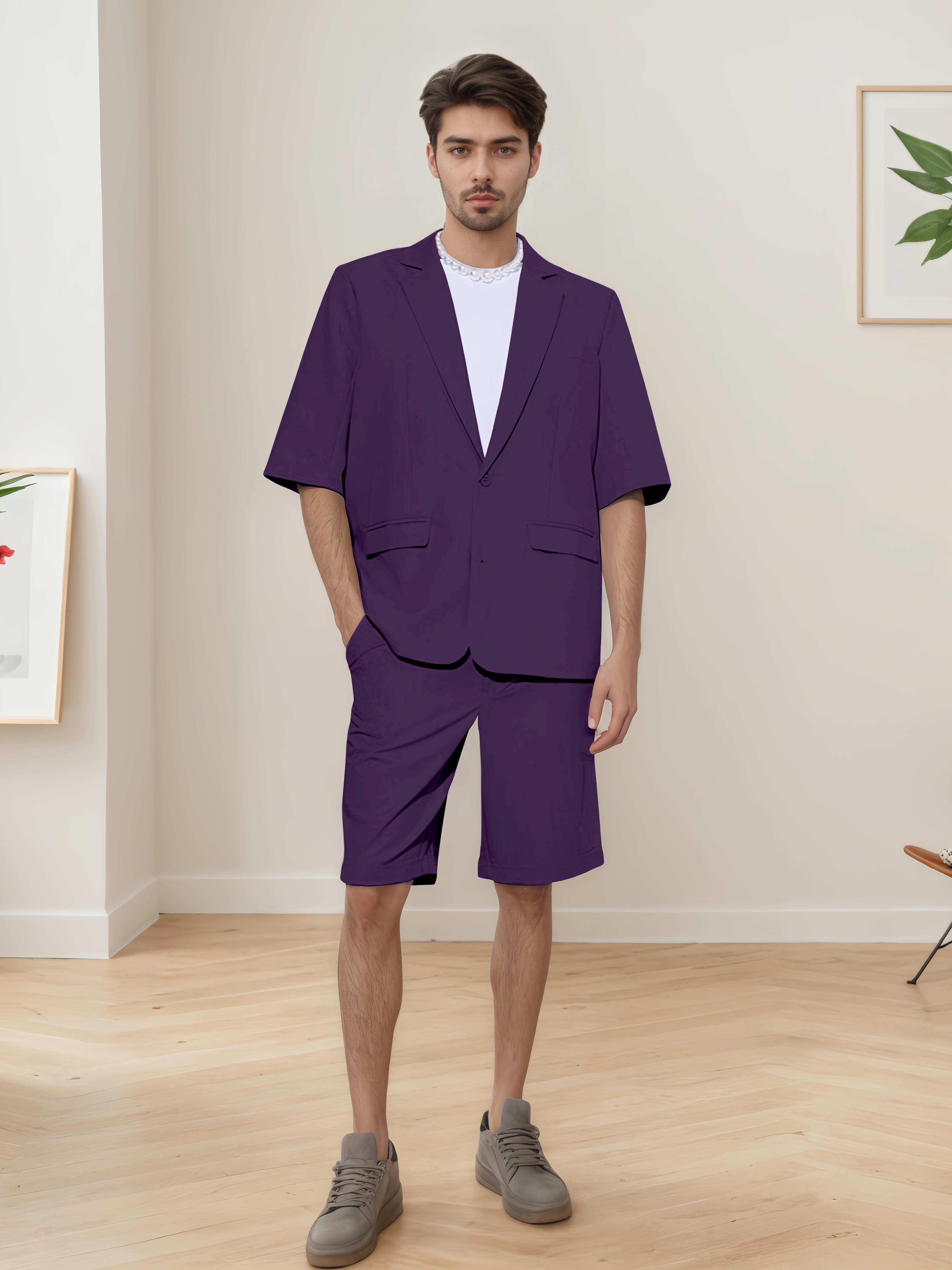 Summer Casual Men's Short Sleeve 2 Pieces Everyday Suits
