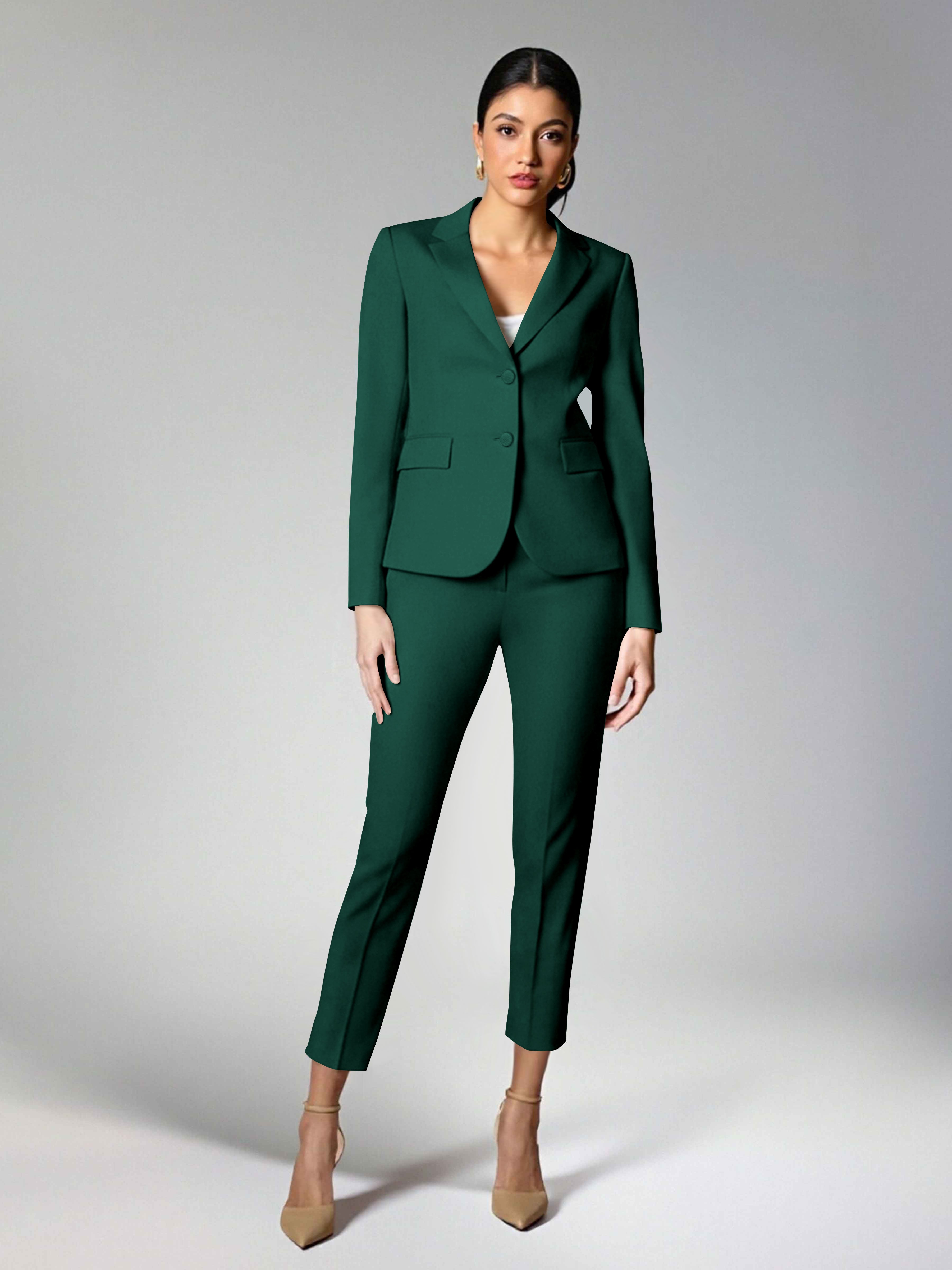 Subtle Women's 2 Pieces Notch Lapel Two Buttons Suit For Guest