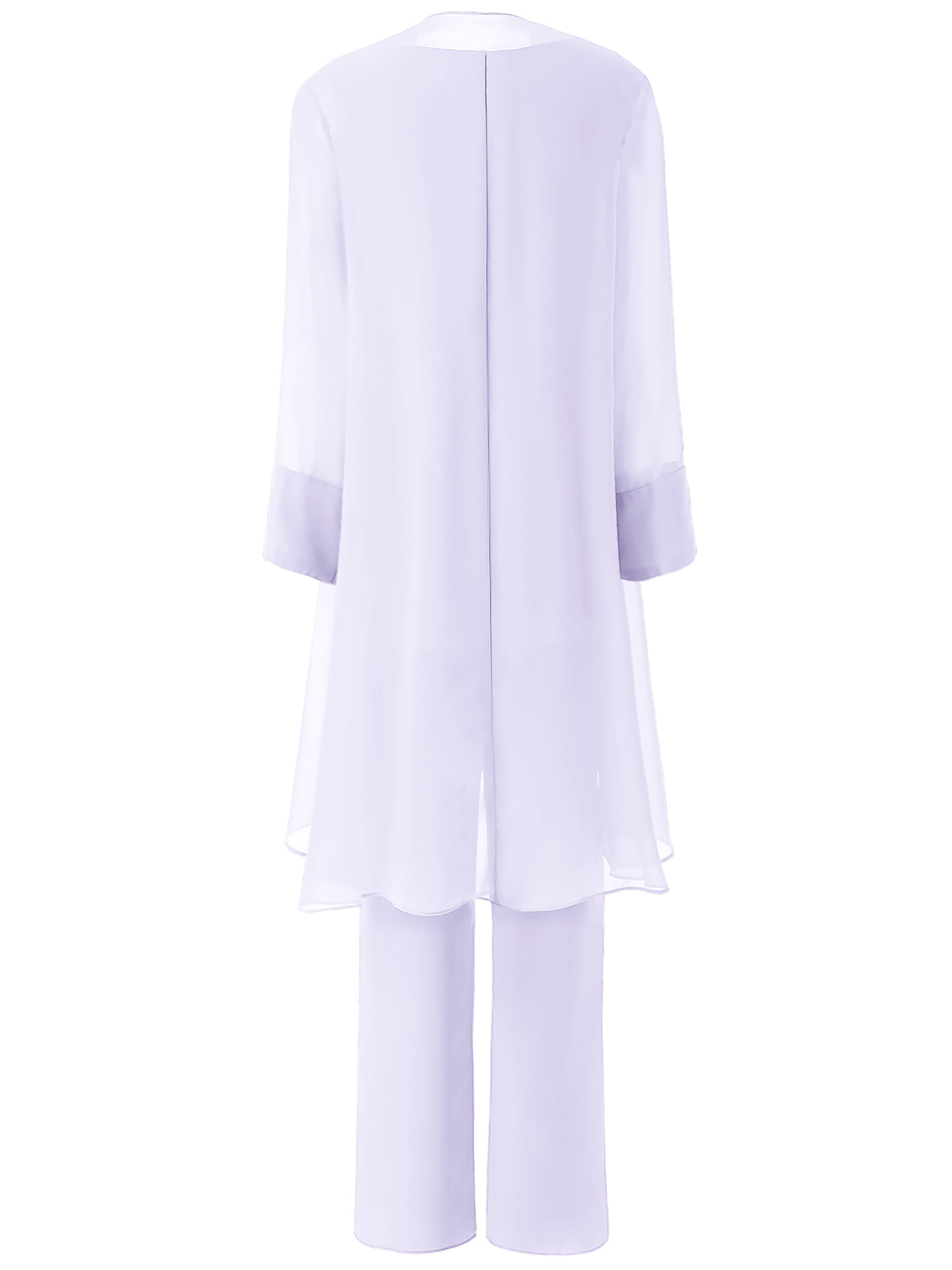 Valencia Modest 3 Pieces Chiffon Mother of the Bride&Groom Jumpsuit/Pantsuit