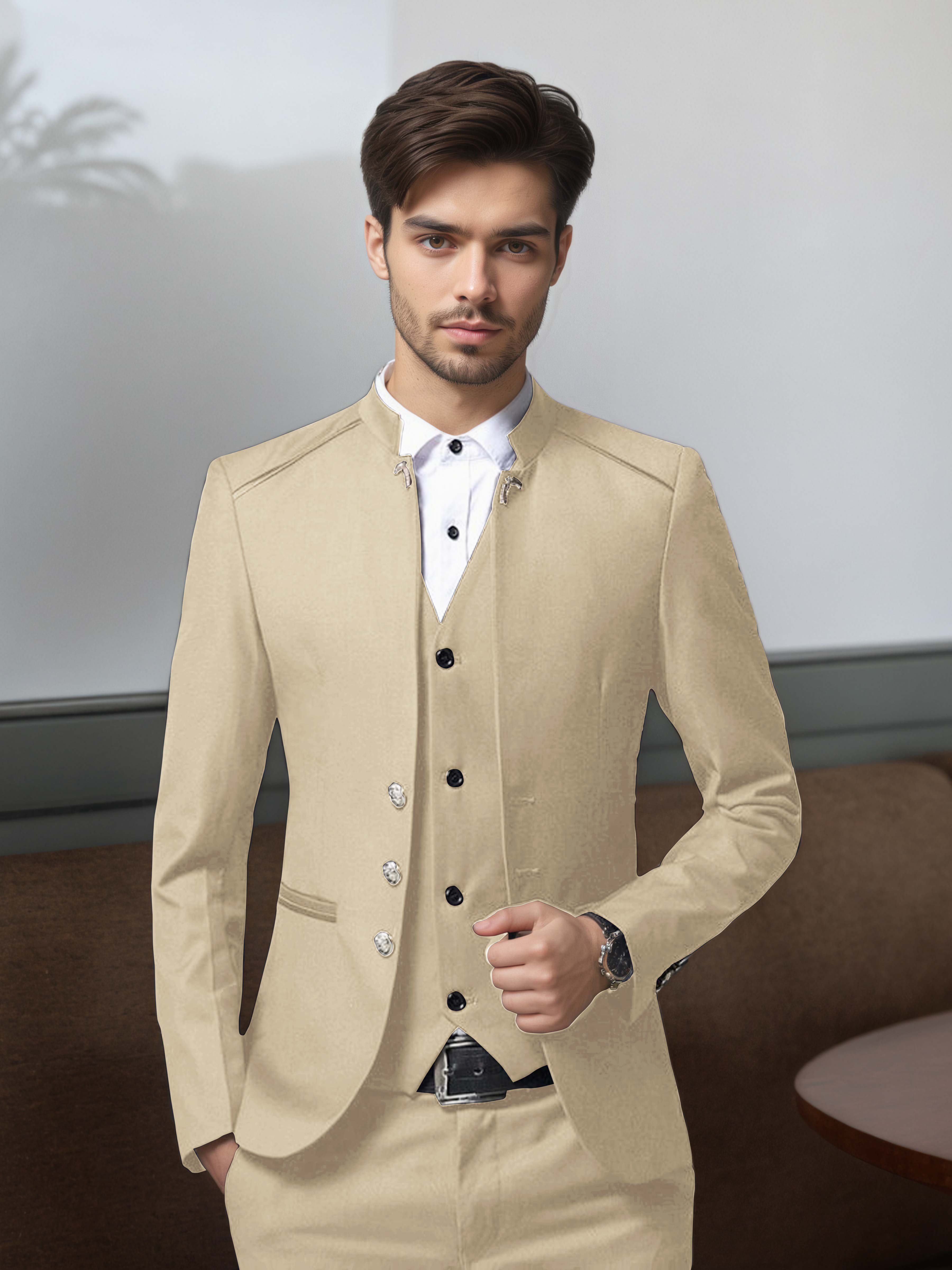 Vintage Men's Structured Single Breasted 3 Pieces Suits