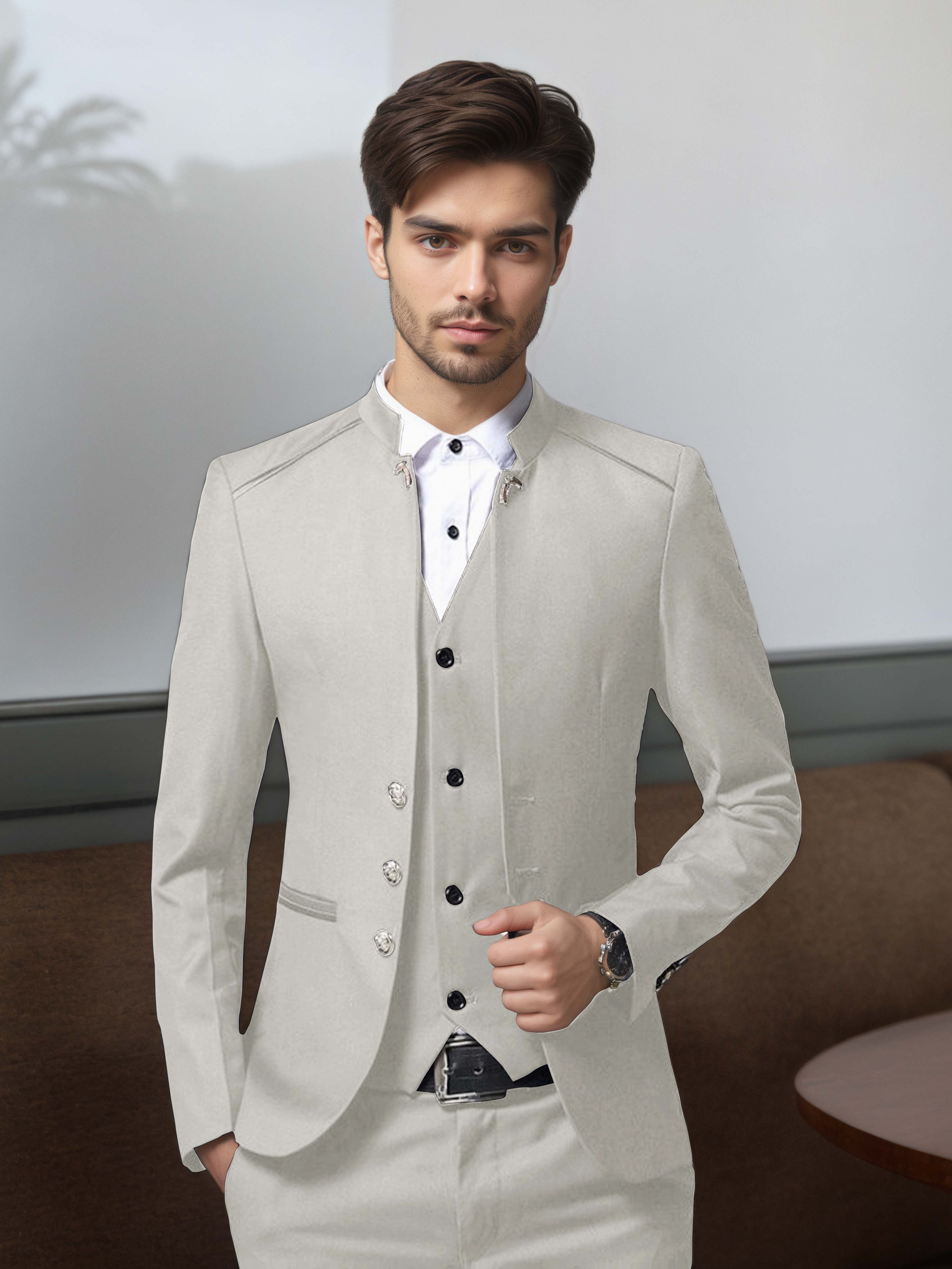 Vintage Men's Structured Single Breasted 3 Pieces Suits