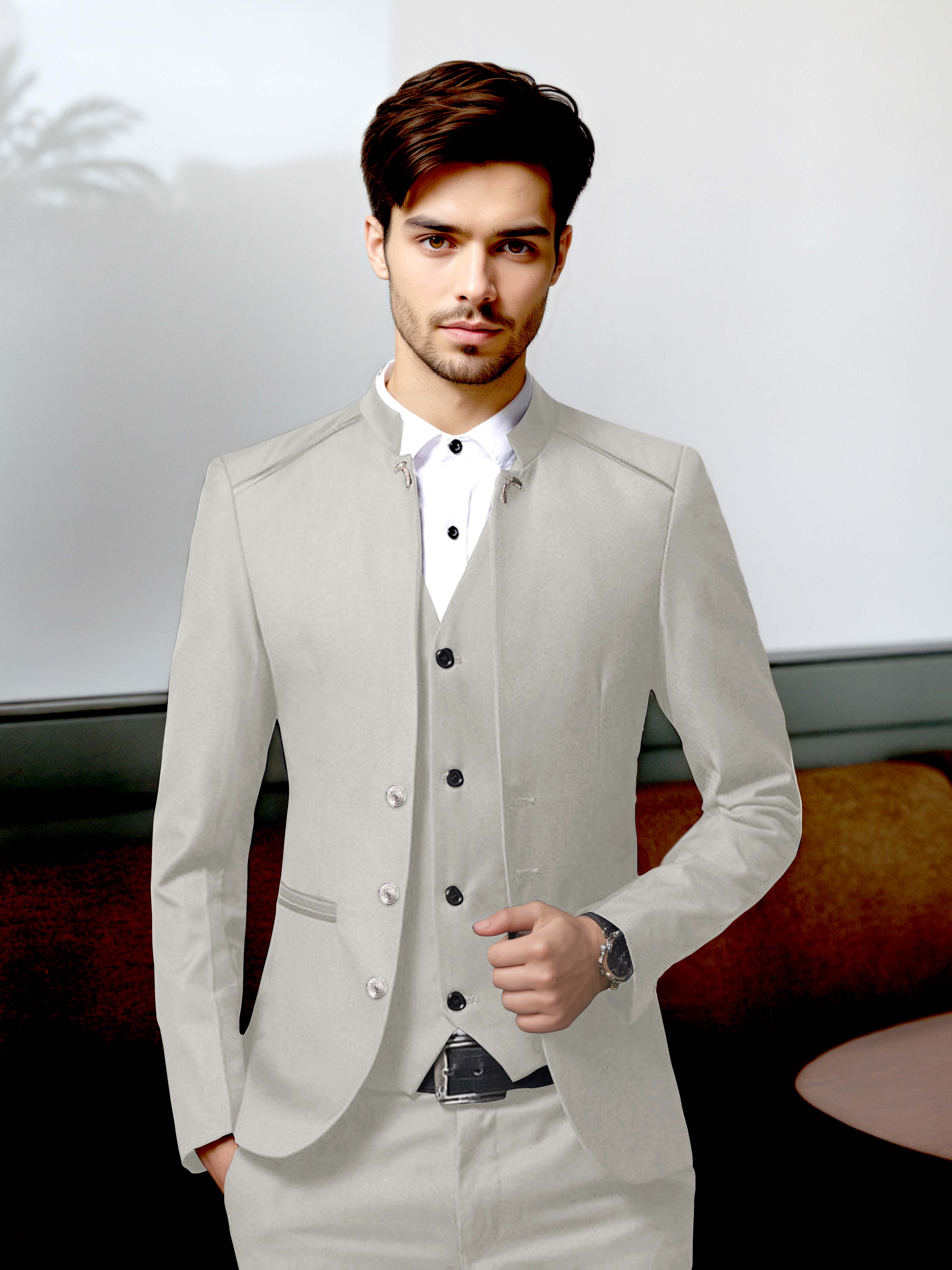 Vintage Men's Structured Single Breasted 3 Pieces Suits