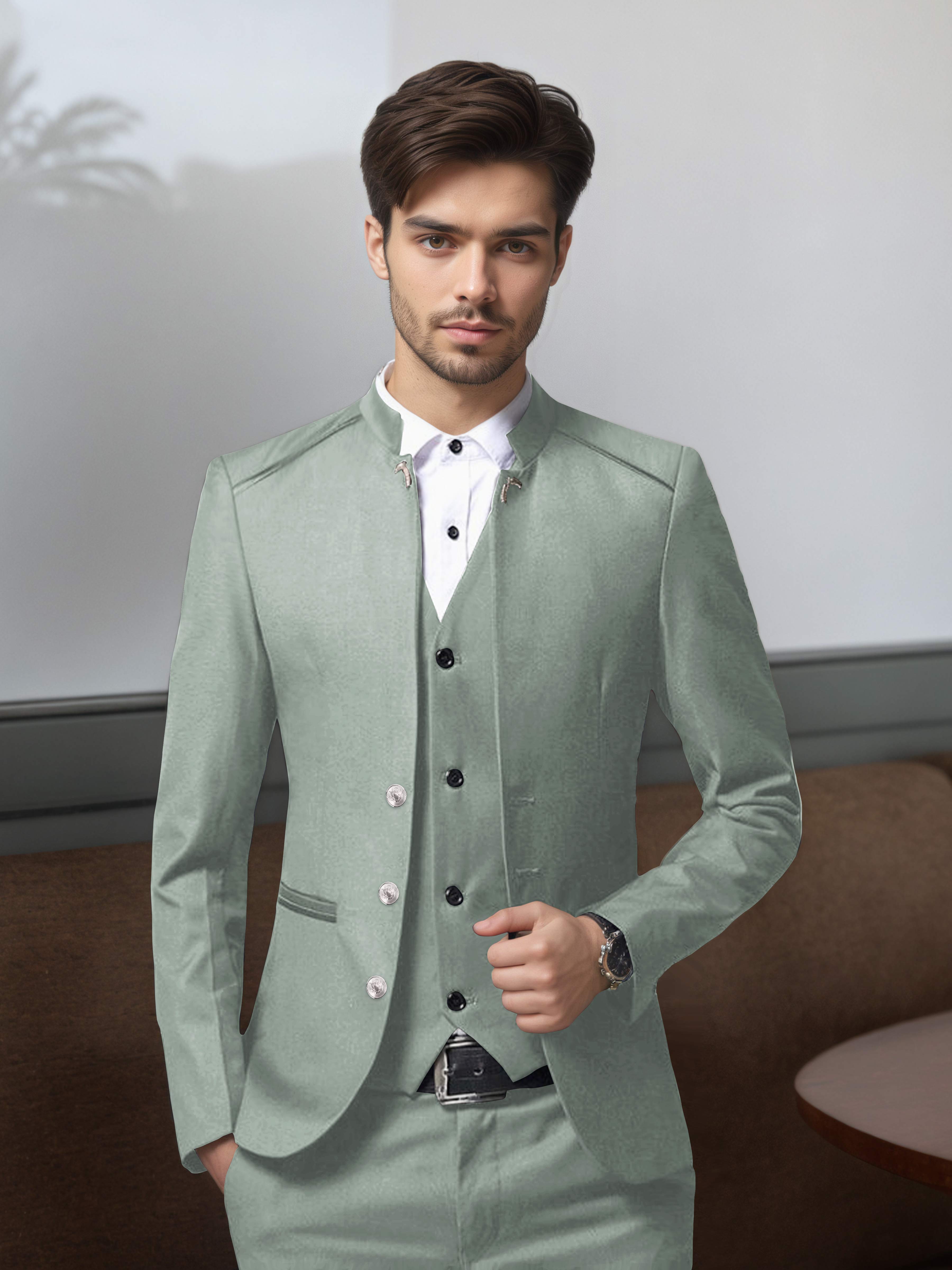 Vintage Men's Structured Single Breasted 3 Pieces Suits