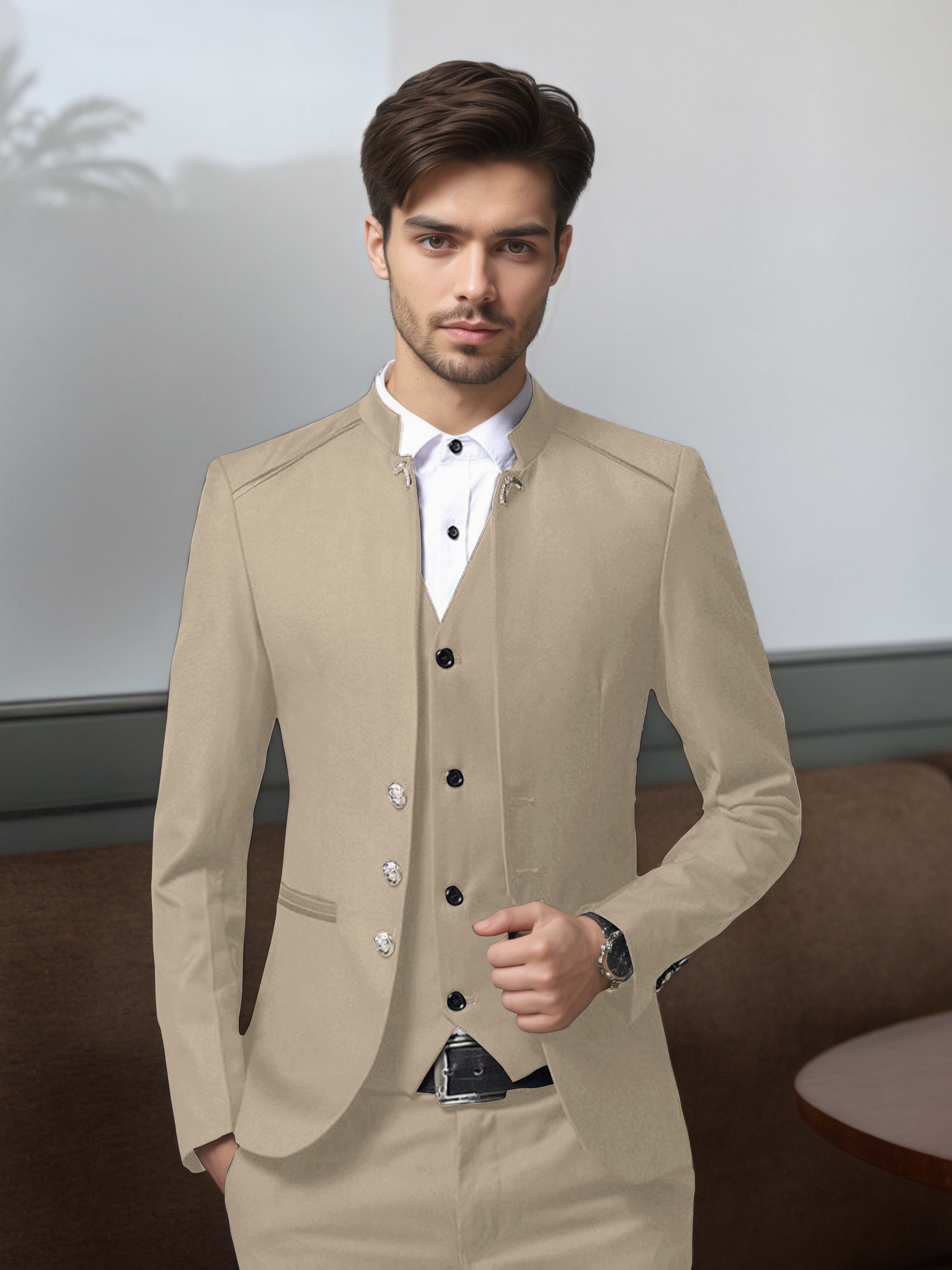 Vintage Men's Structured Single Breasted 3 Pieces Suits