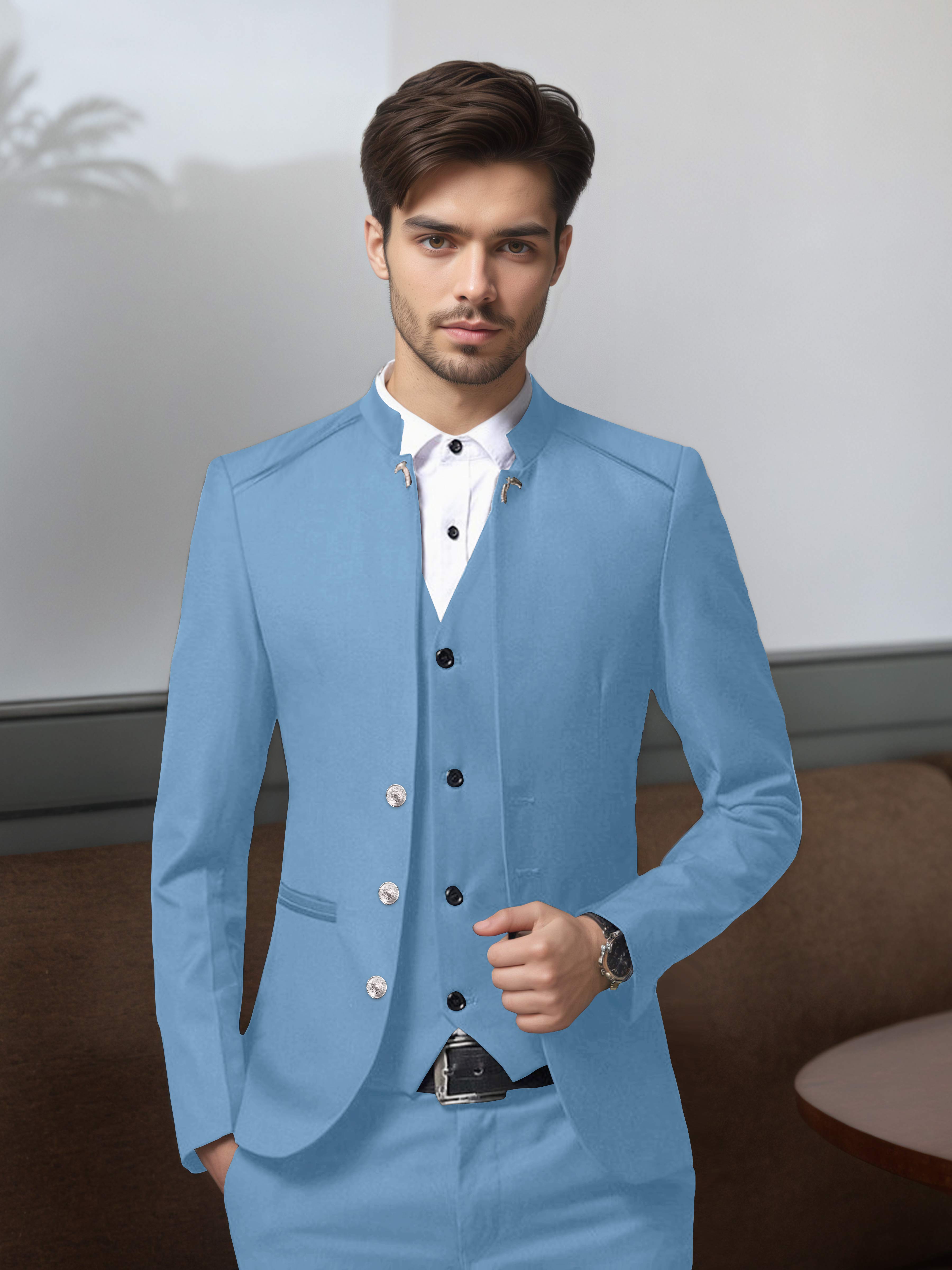 Vintage Men's Structured Single Breasted 3 Pieces Suits