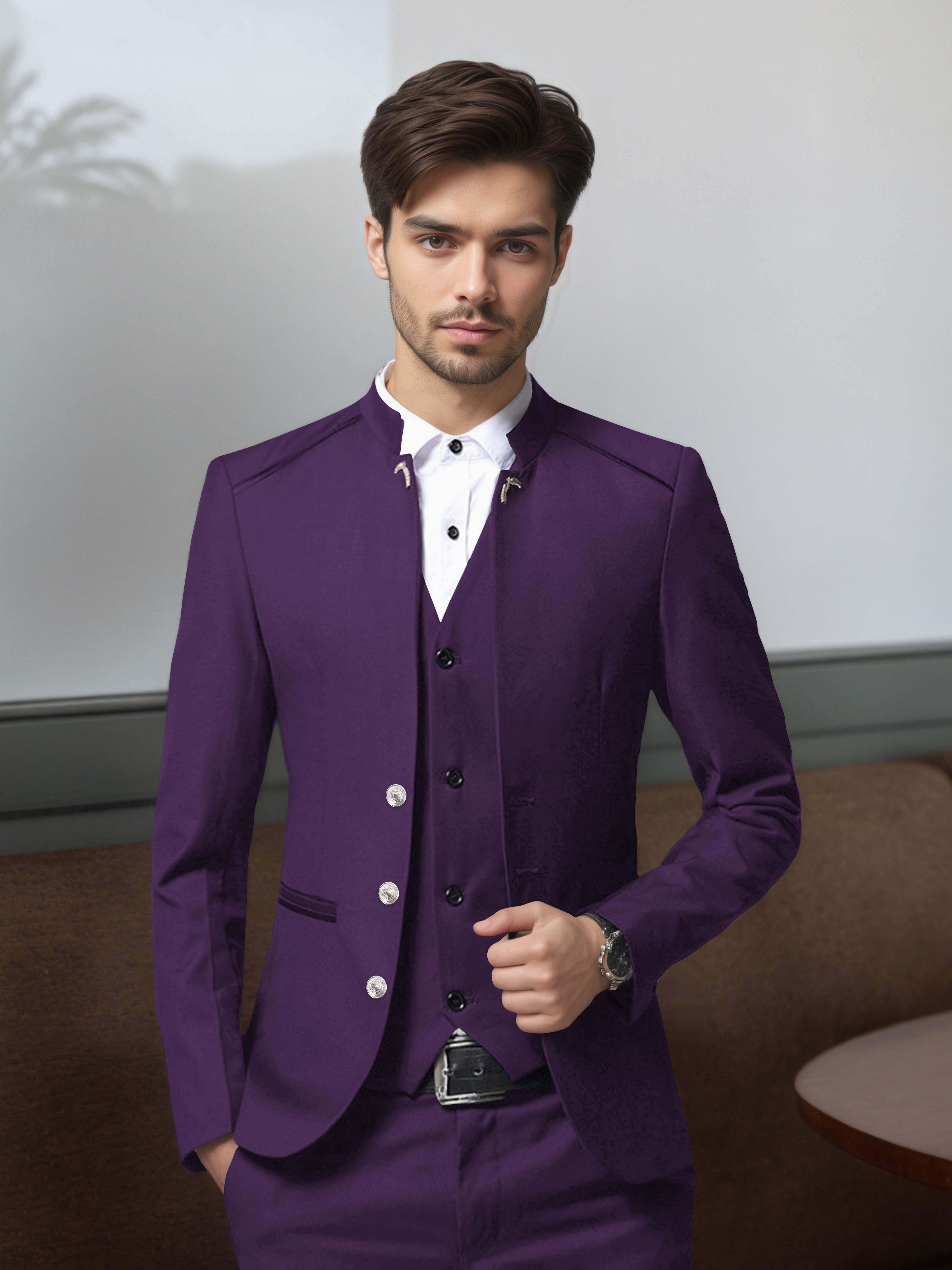 Vintage Men's Structured Single Breasted 3 Pieces Suits