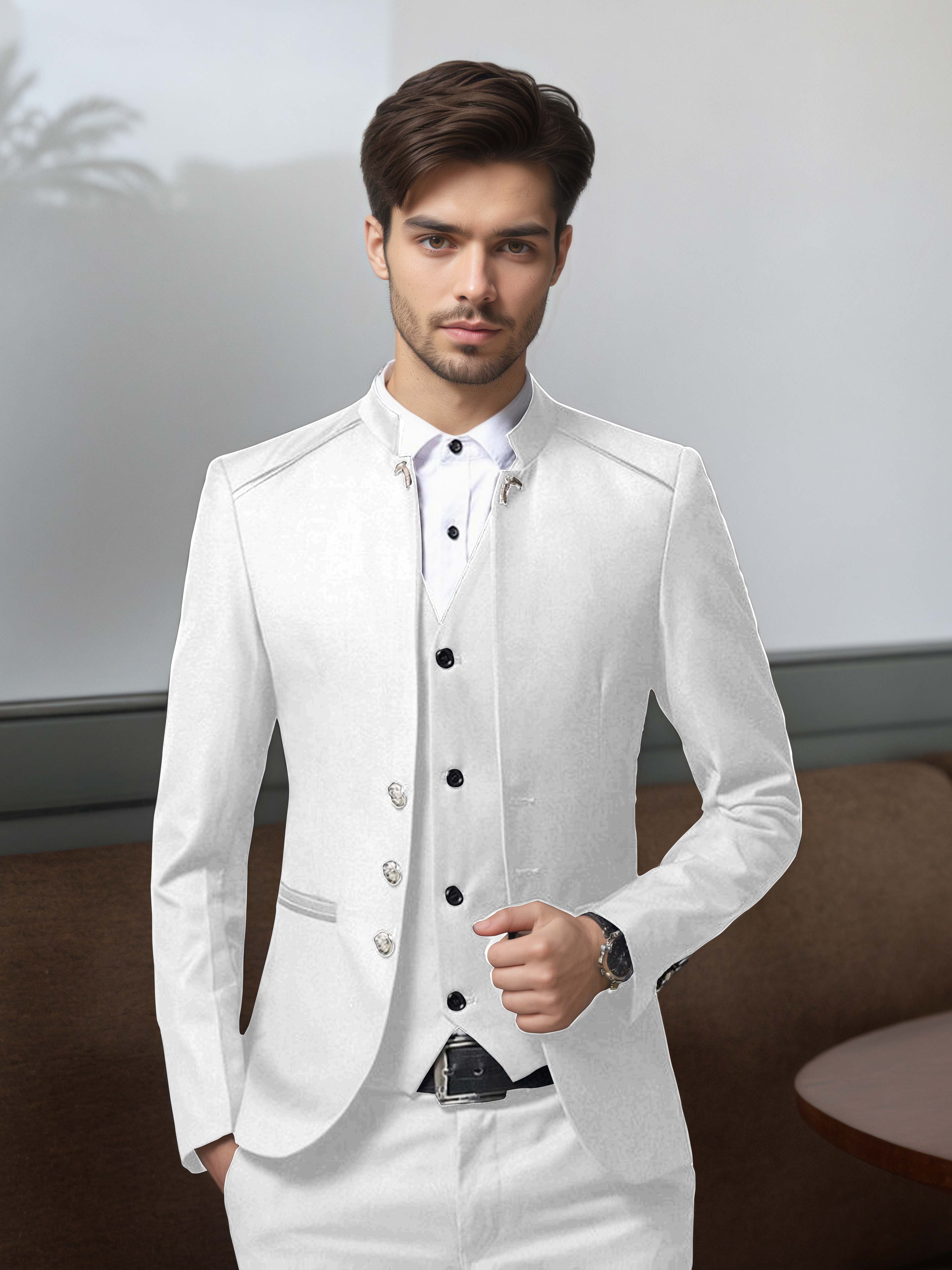 Vintage Men's Structured Single Breasted 3 Pieces Suits