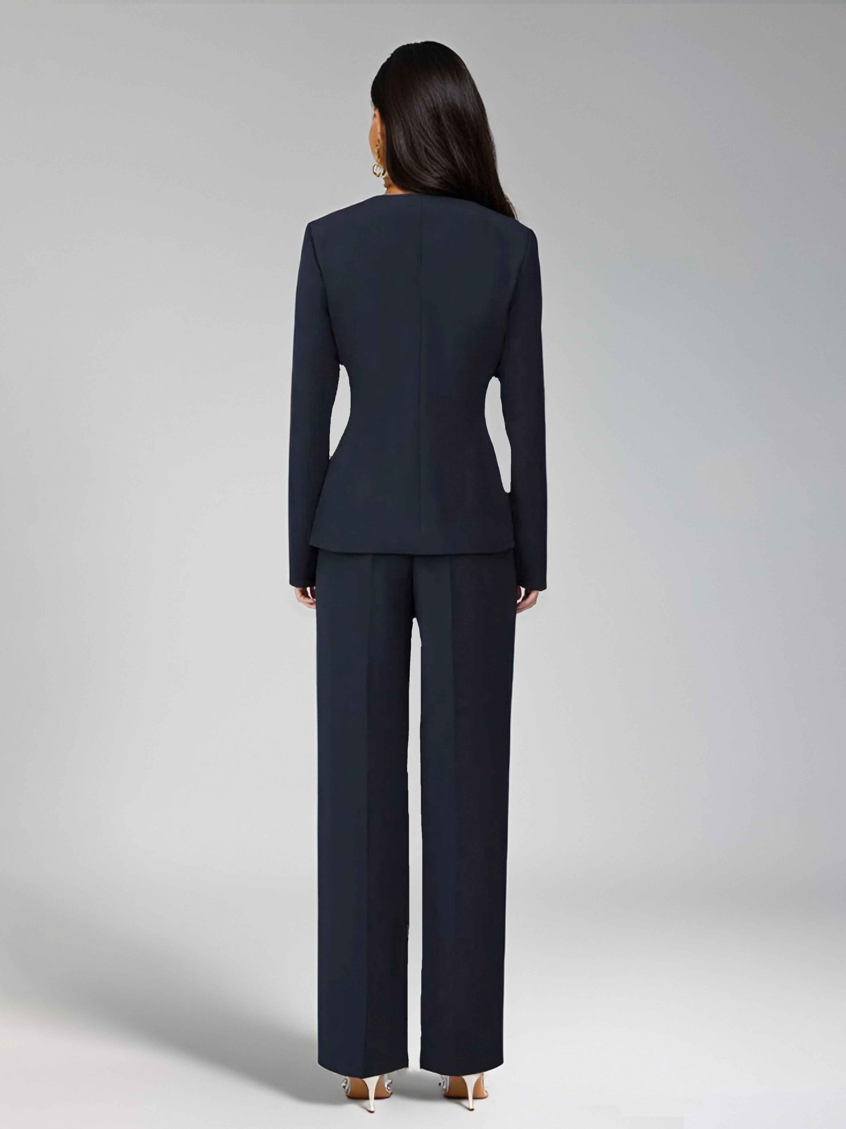 Trendy Women's 2 Pieces Scoop Single Four Buttons Casual Suit