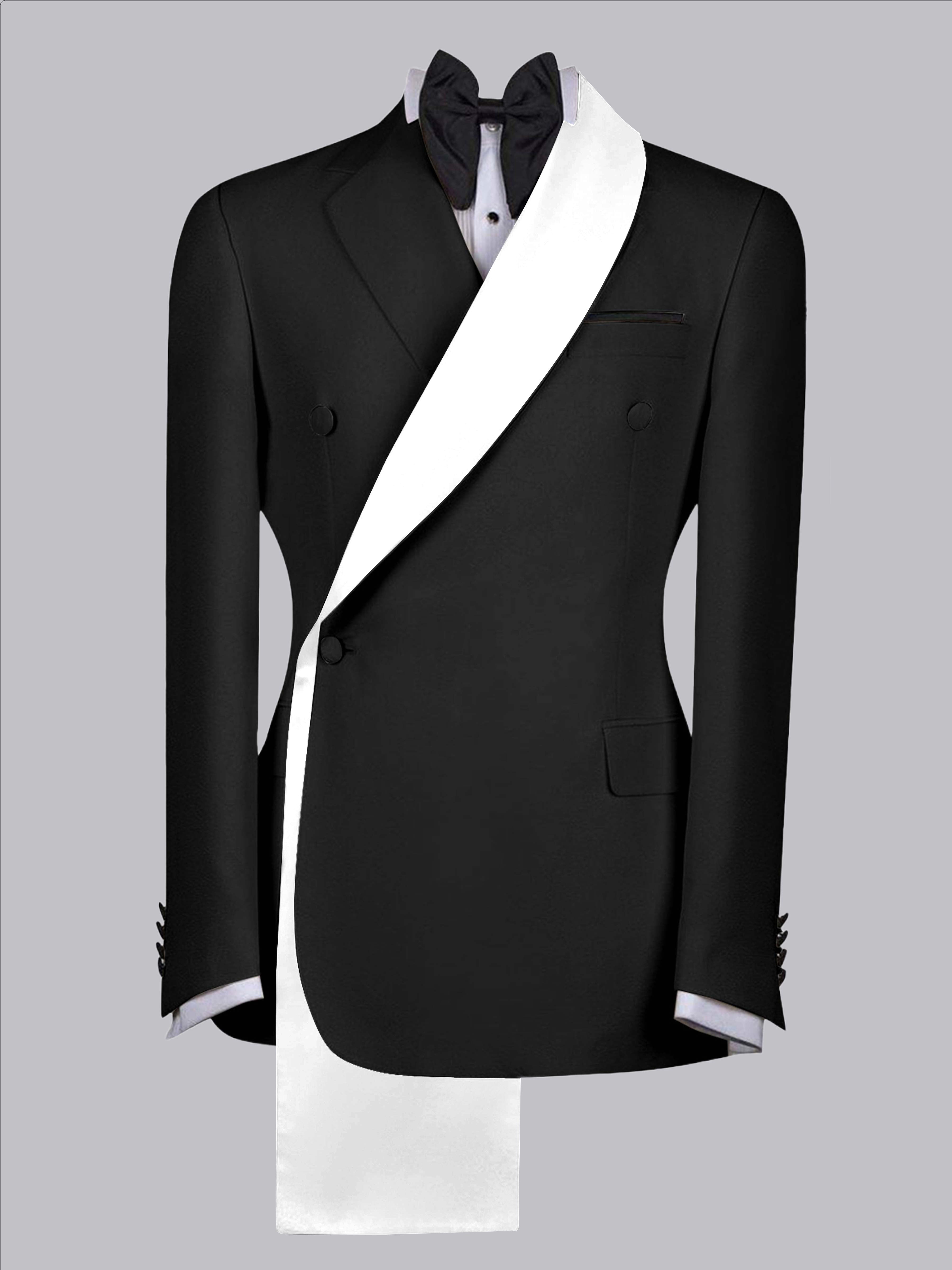 Refined Trim Detail Men's Shawl Lapel Suit Jacket