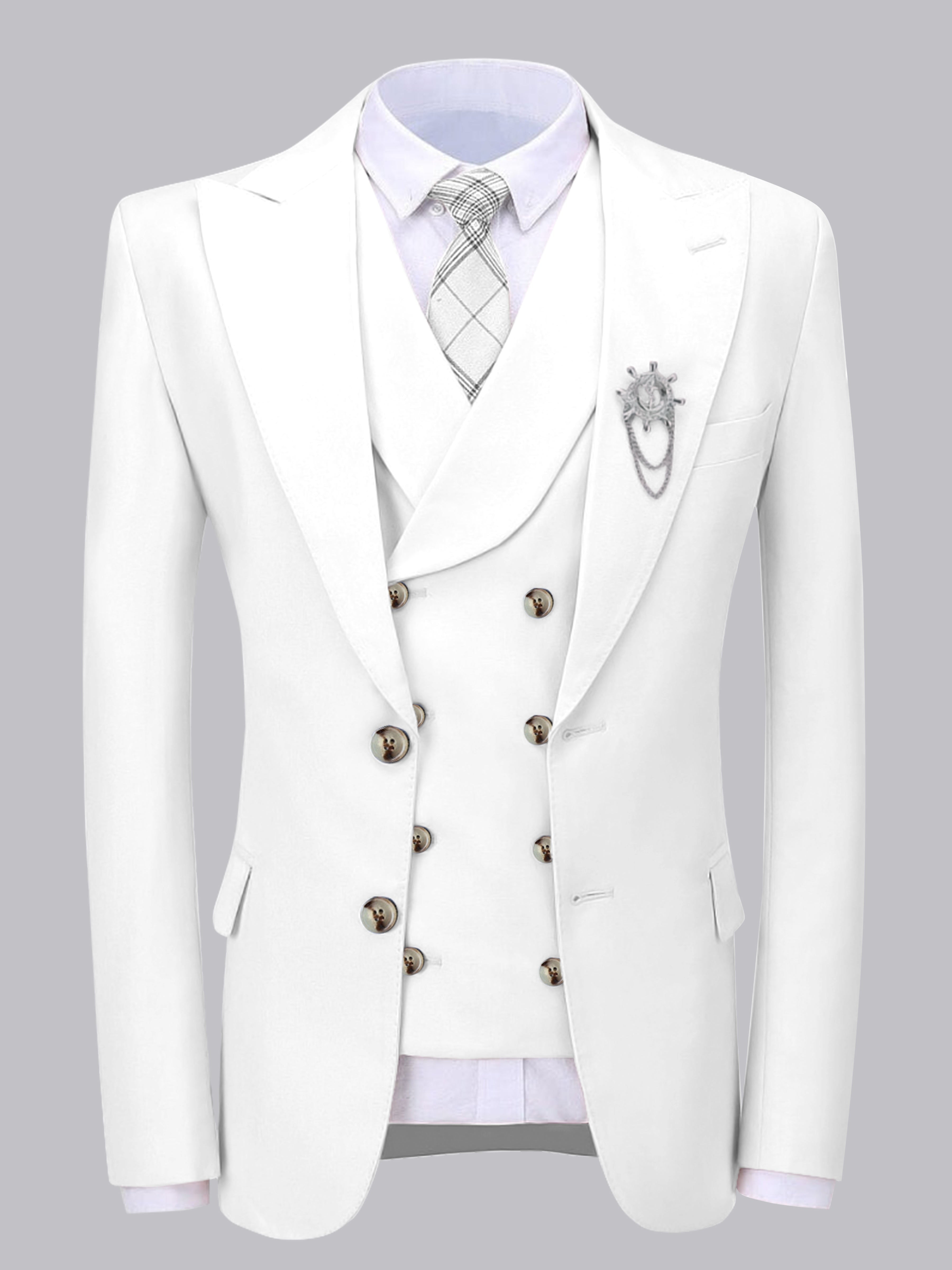 Elegant Men's Two Buttons 2 Pieces Wedding Suit Jacket & Vest