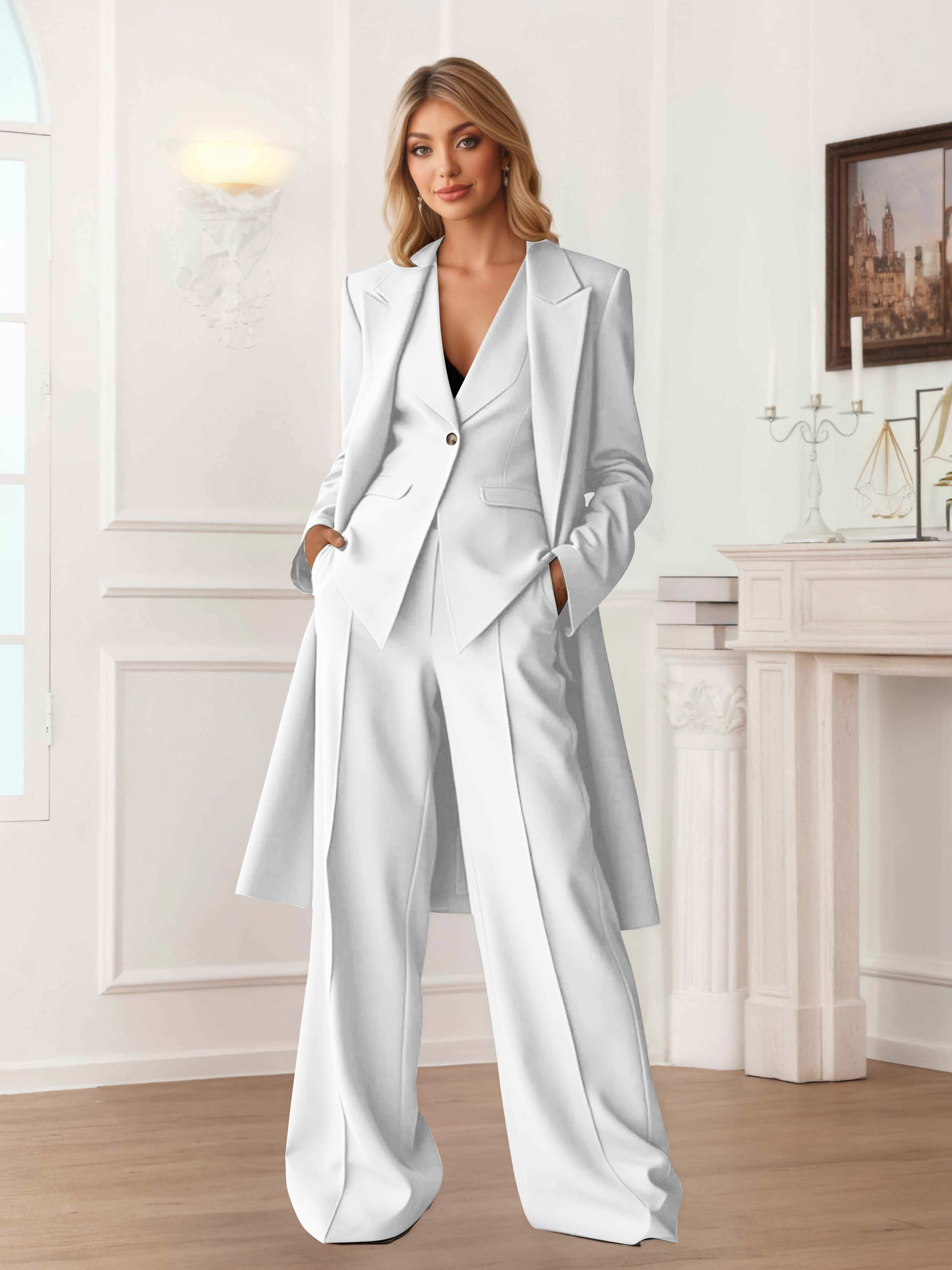 Elegant Women's 3 Pieces Casual Blazer and Pants Set