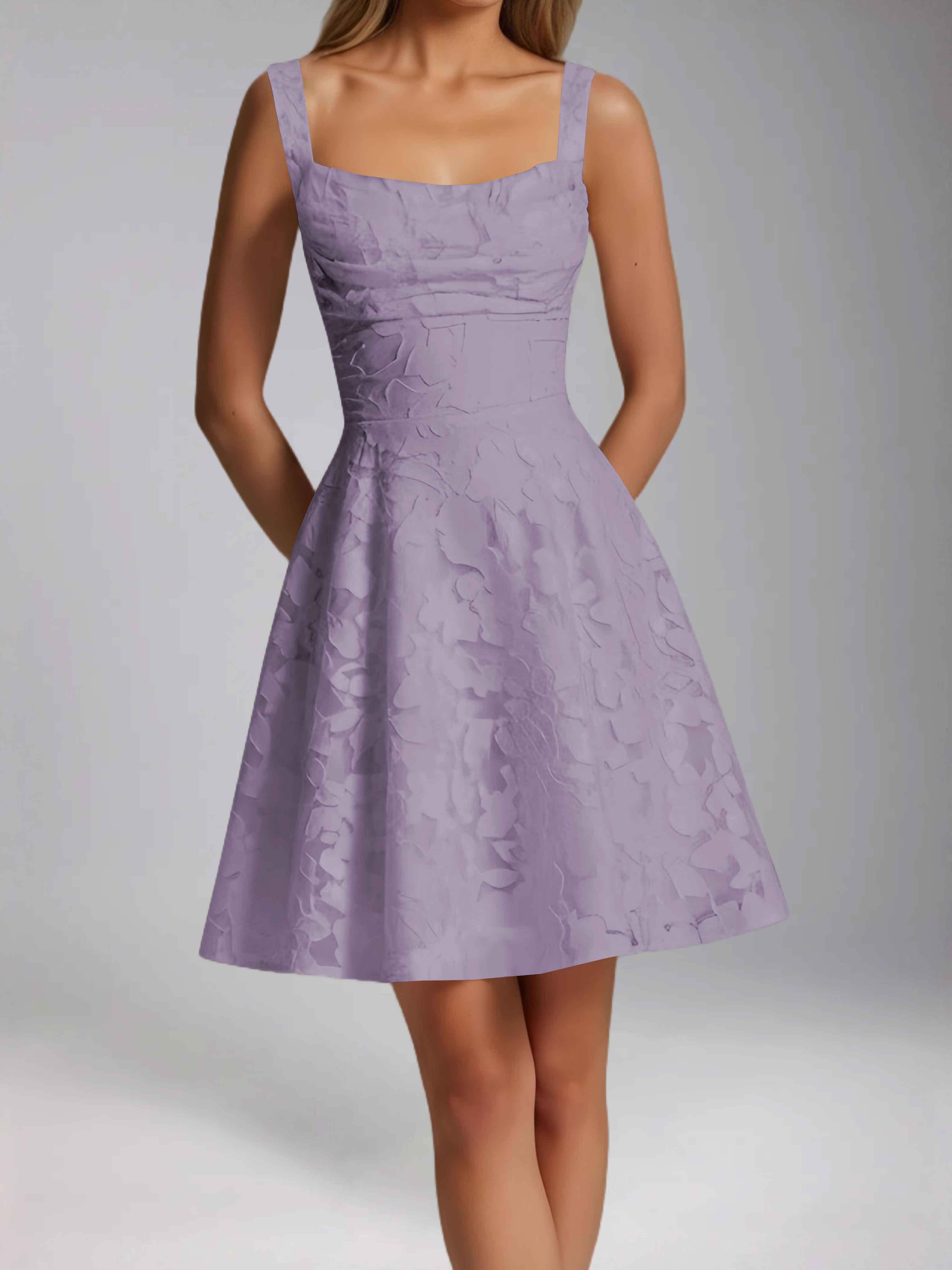 Oraelvanna Elegant Pleated A-Line Jacquard Short Party Dresses