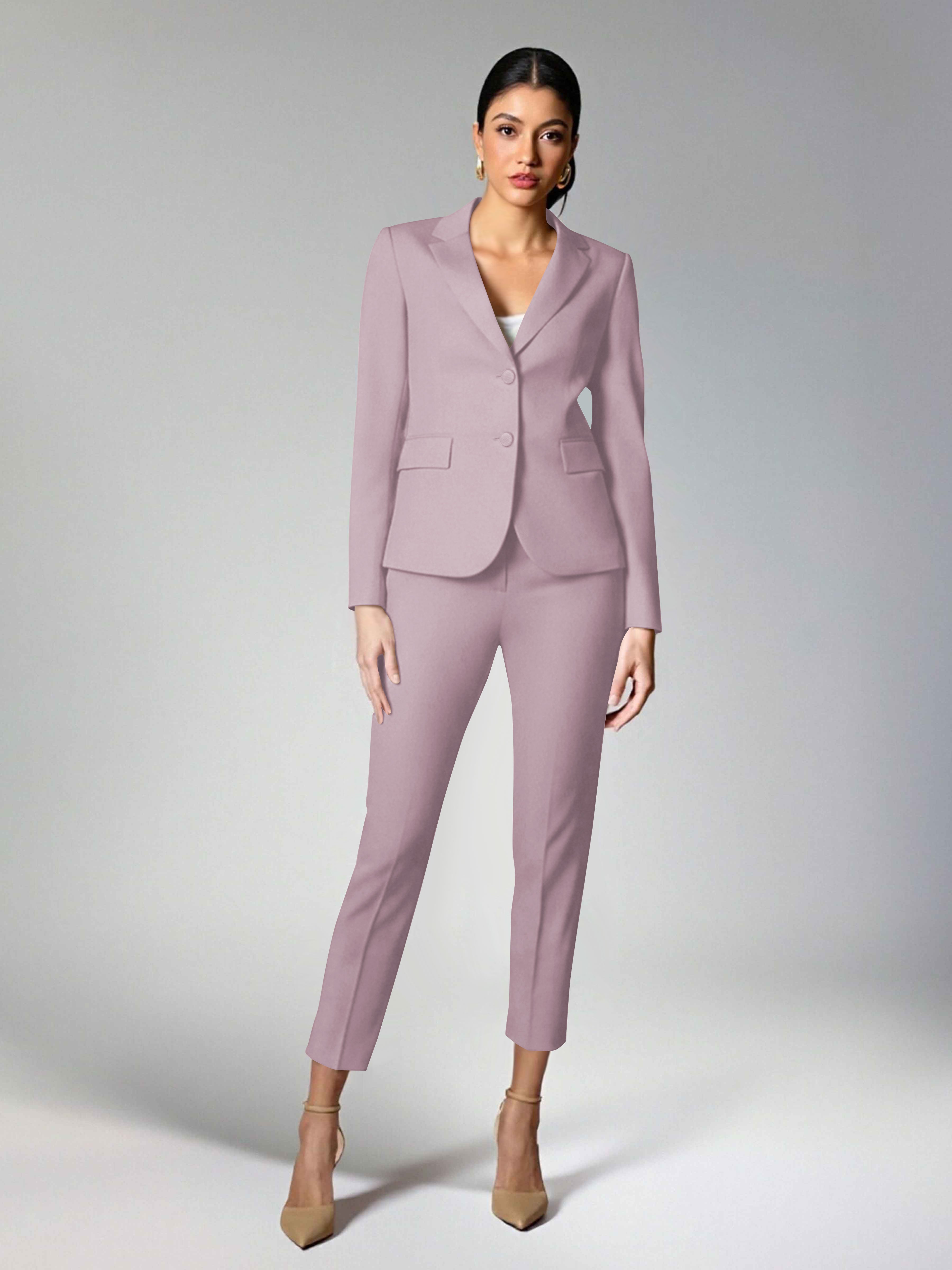 Subtle Women's 2 Pieces Notch Lapel Two Buttons Suit For Guest