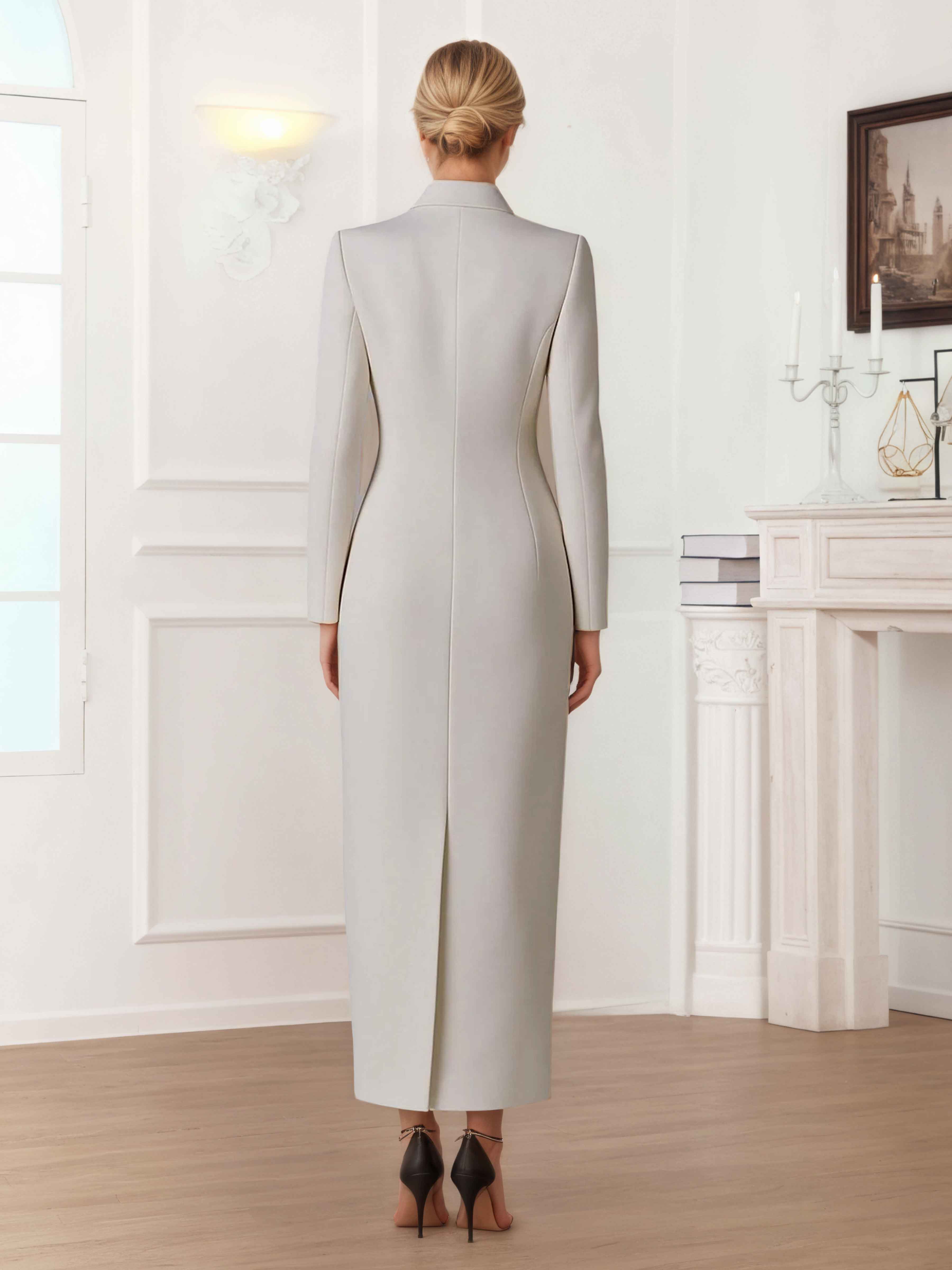 Women's Notch Lapel Double Breasted Sheath Ankle Length Formal Suit