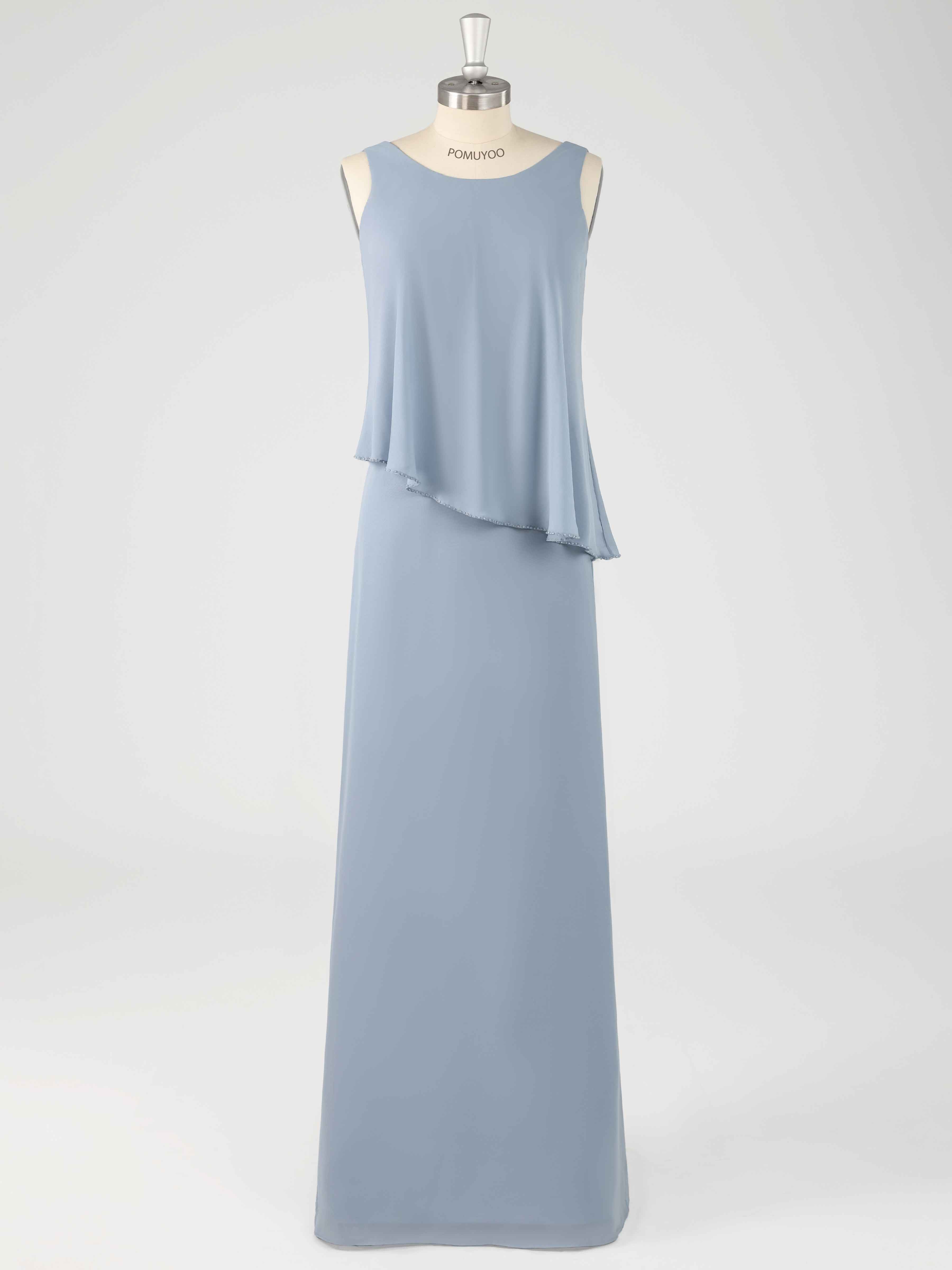 Xylona Chic Two Pieces Beading Cape Long Chiffon Mother of the Bride Dresses