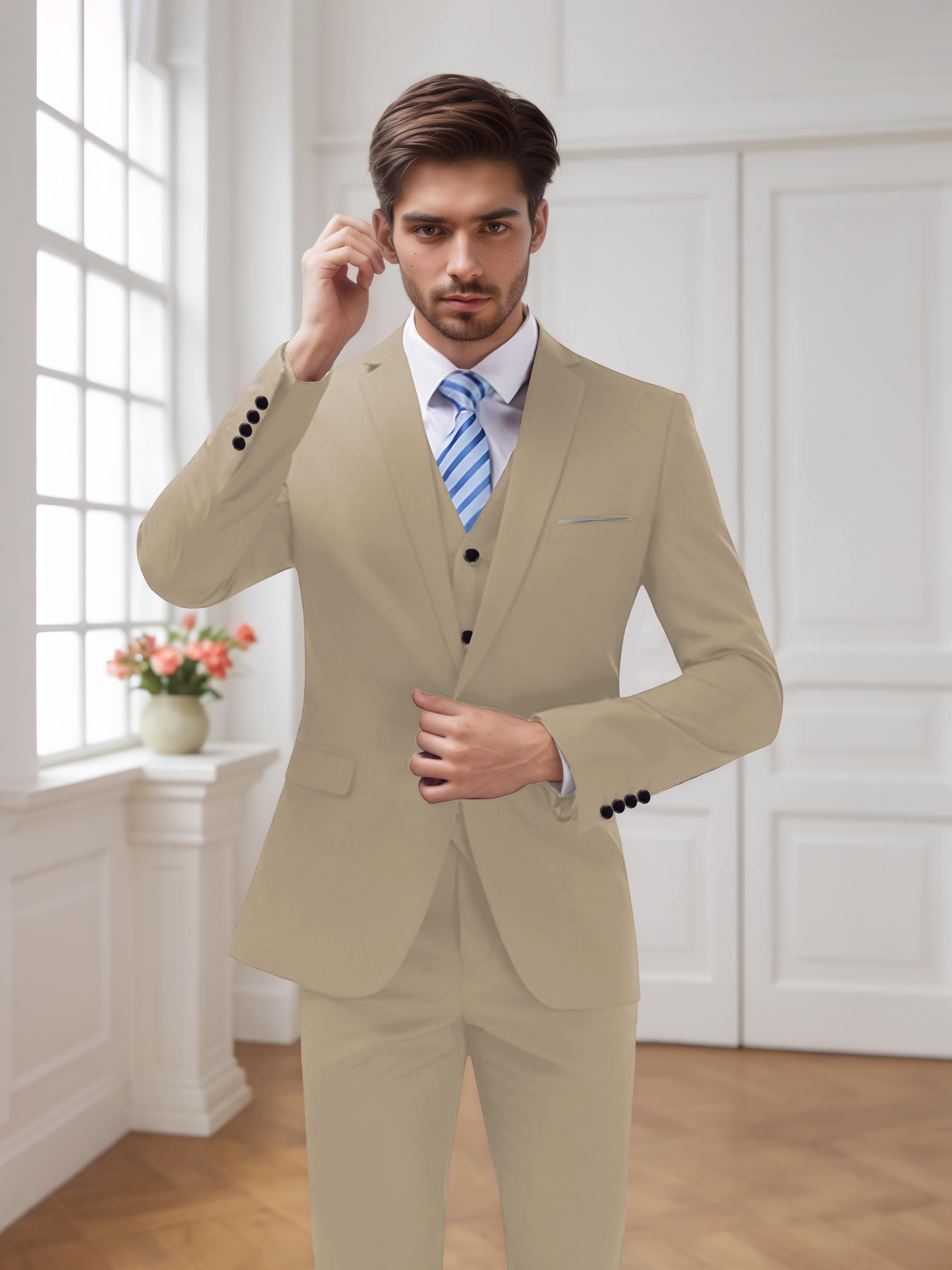 Modern Men's One Button 3 Pieces Wedding Suits