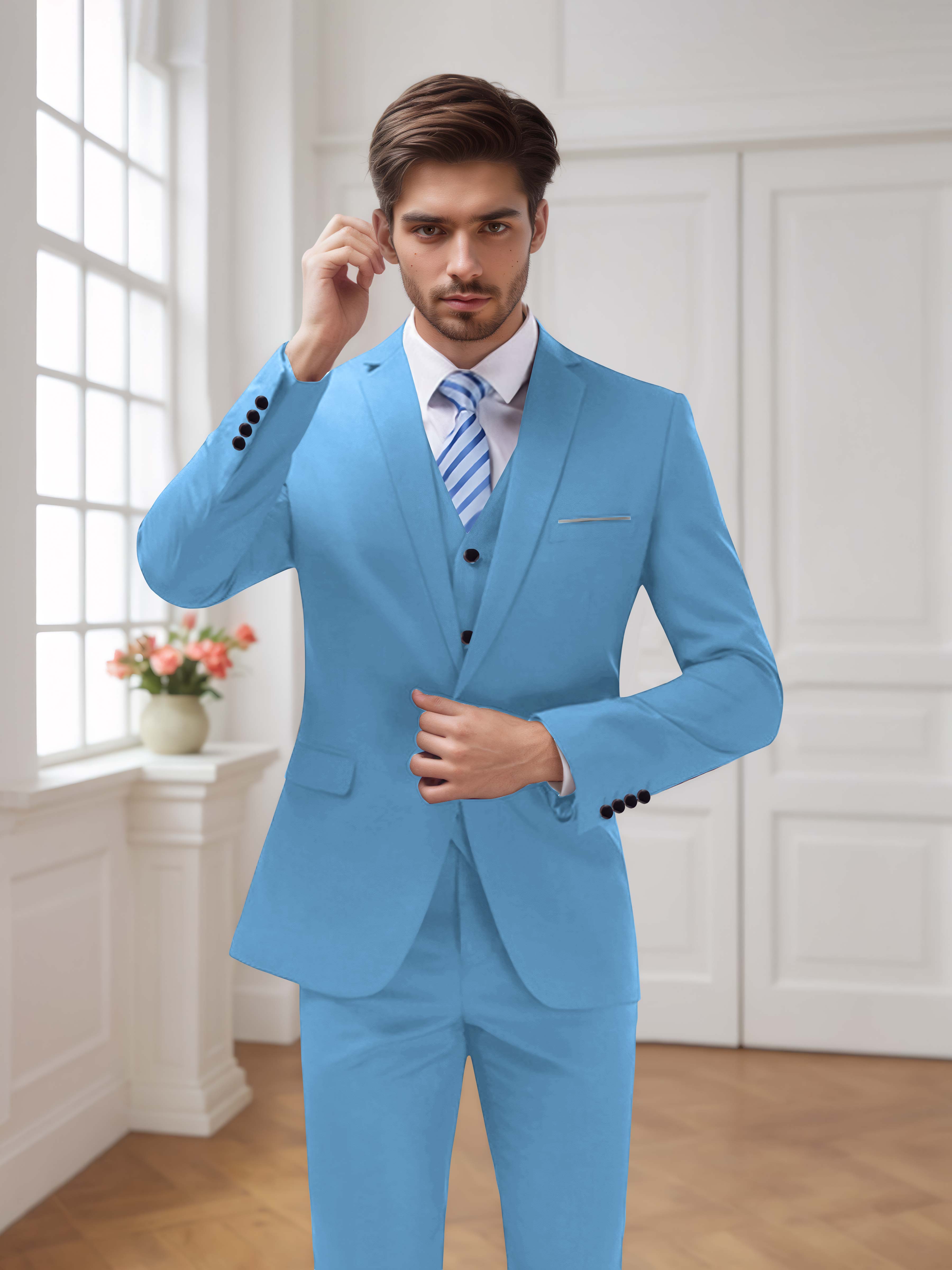 Modern Men's One Button 3 Pieces Wedding Suits