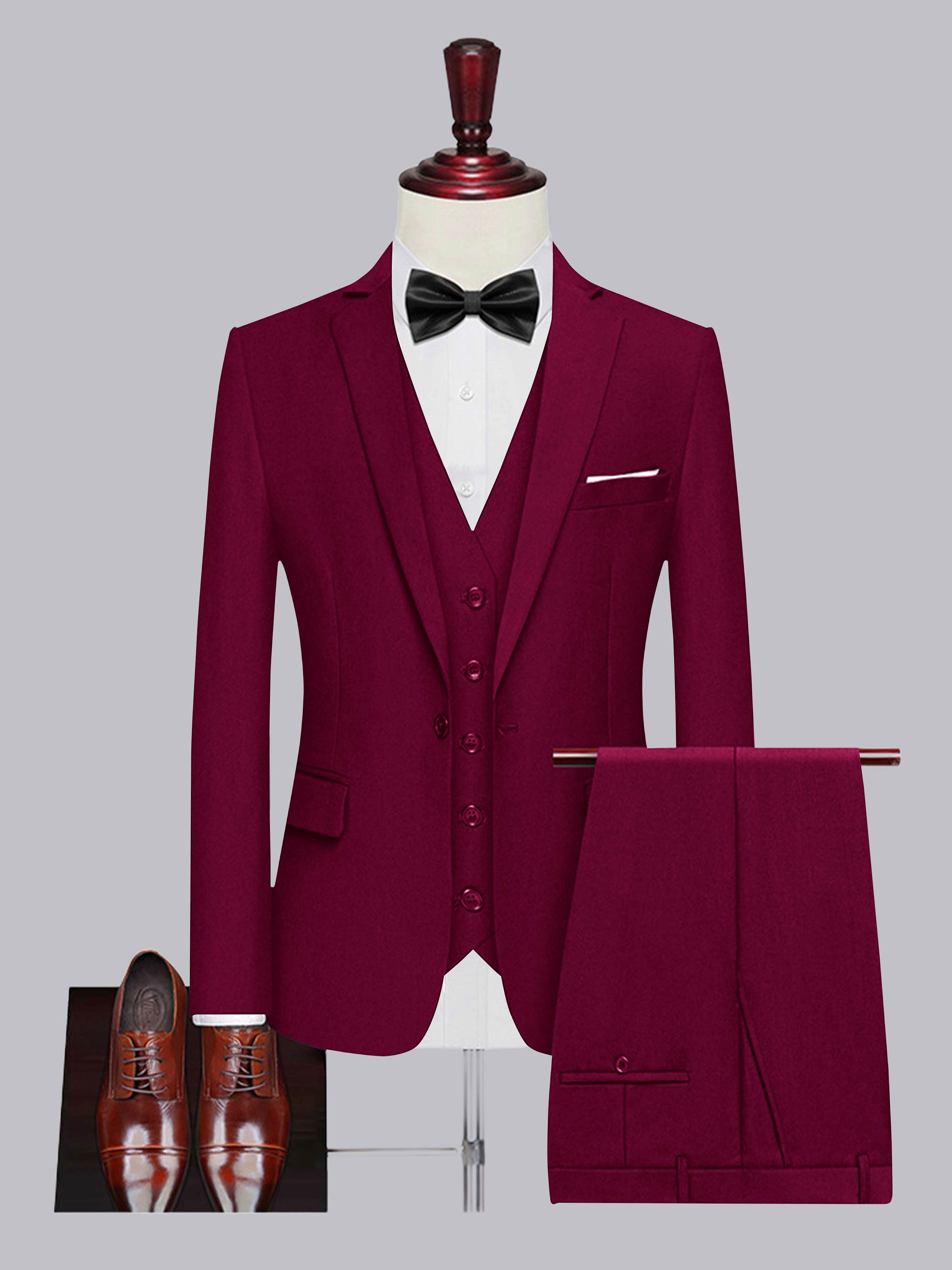 Men's One Button 3 Pieces Wedding Suits