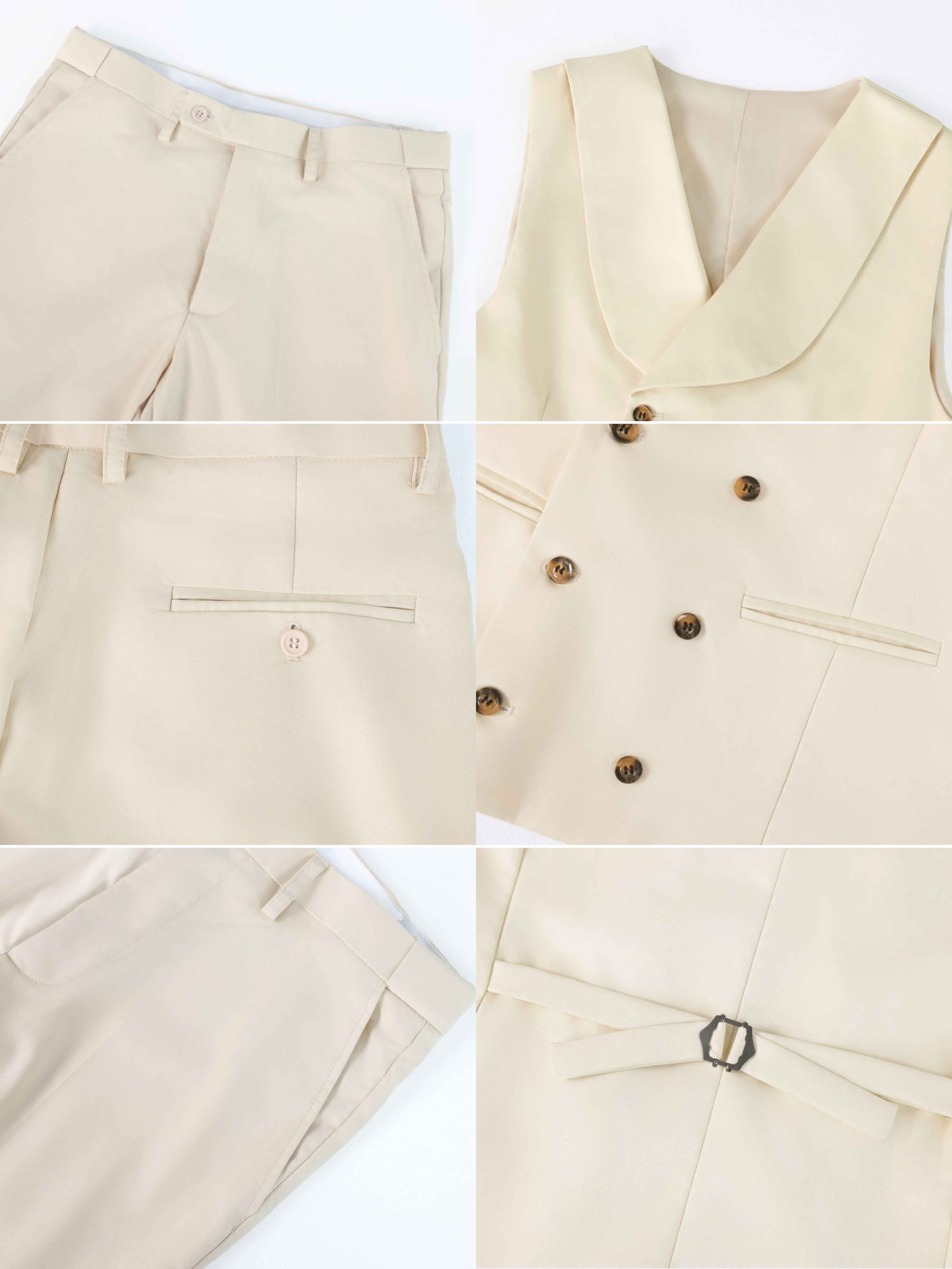 Elegant Men's Two Buttons 3 Pieces Wedding Suits details