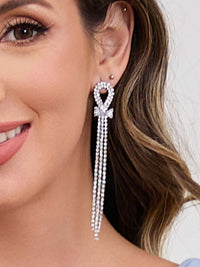 Rhinestone Long Tassel Earrings