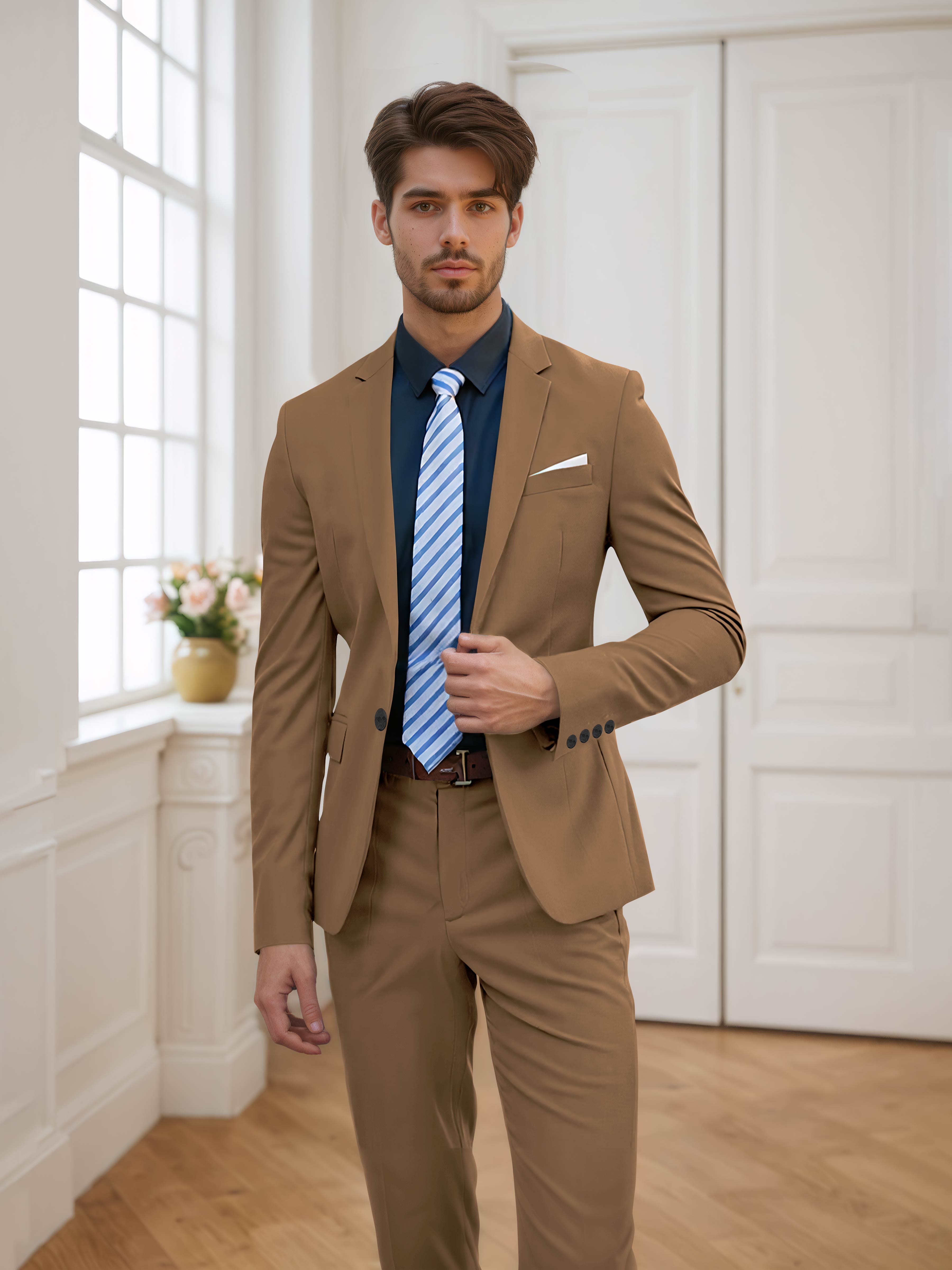 Flattering Men's One Button 2 Pieces Wedding Suits