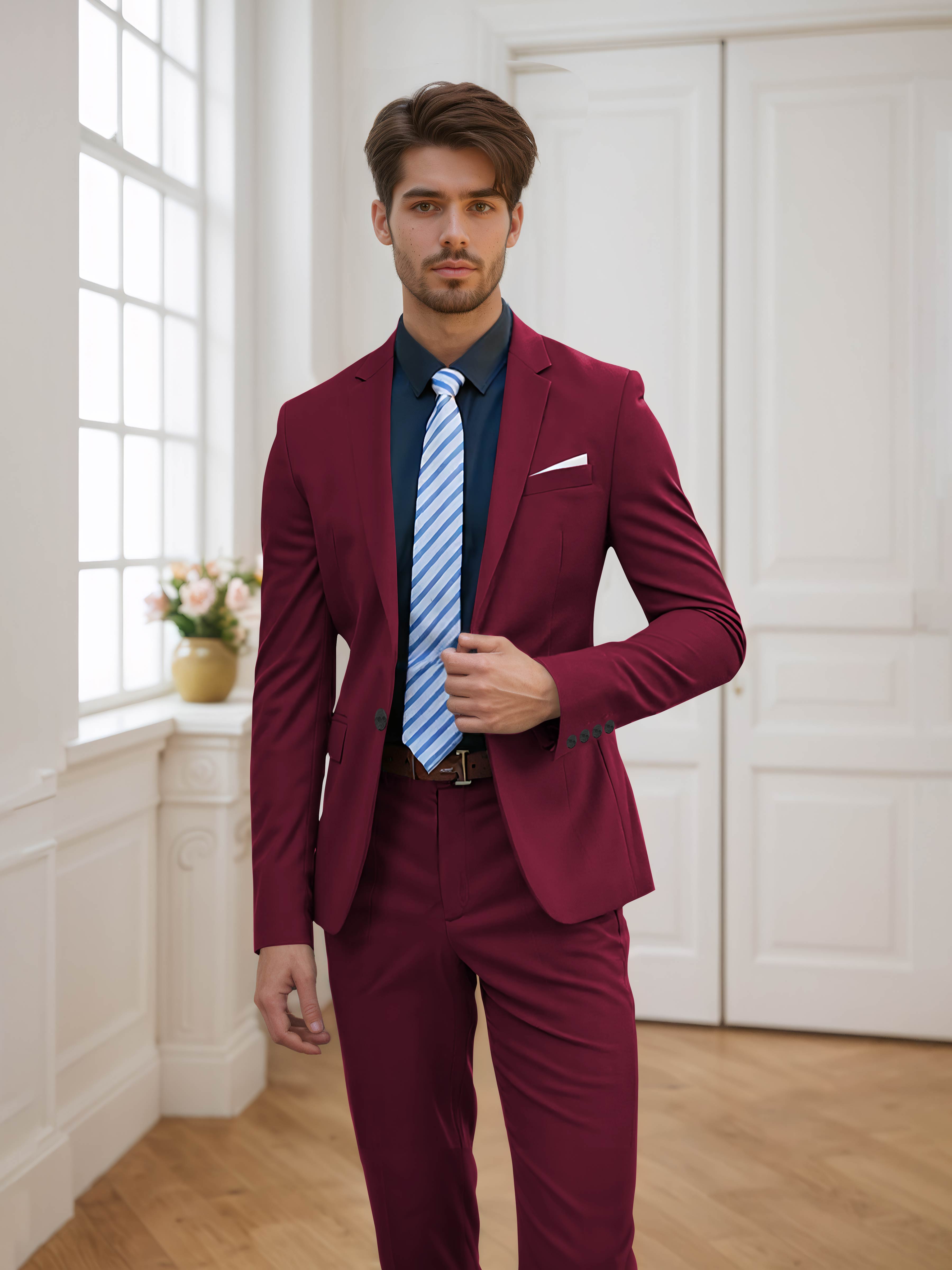 Flattering Men's One Button 2 Pieces Wedding Suits
